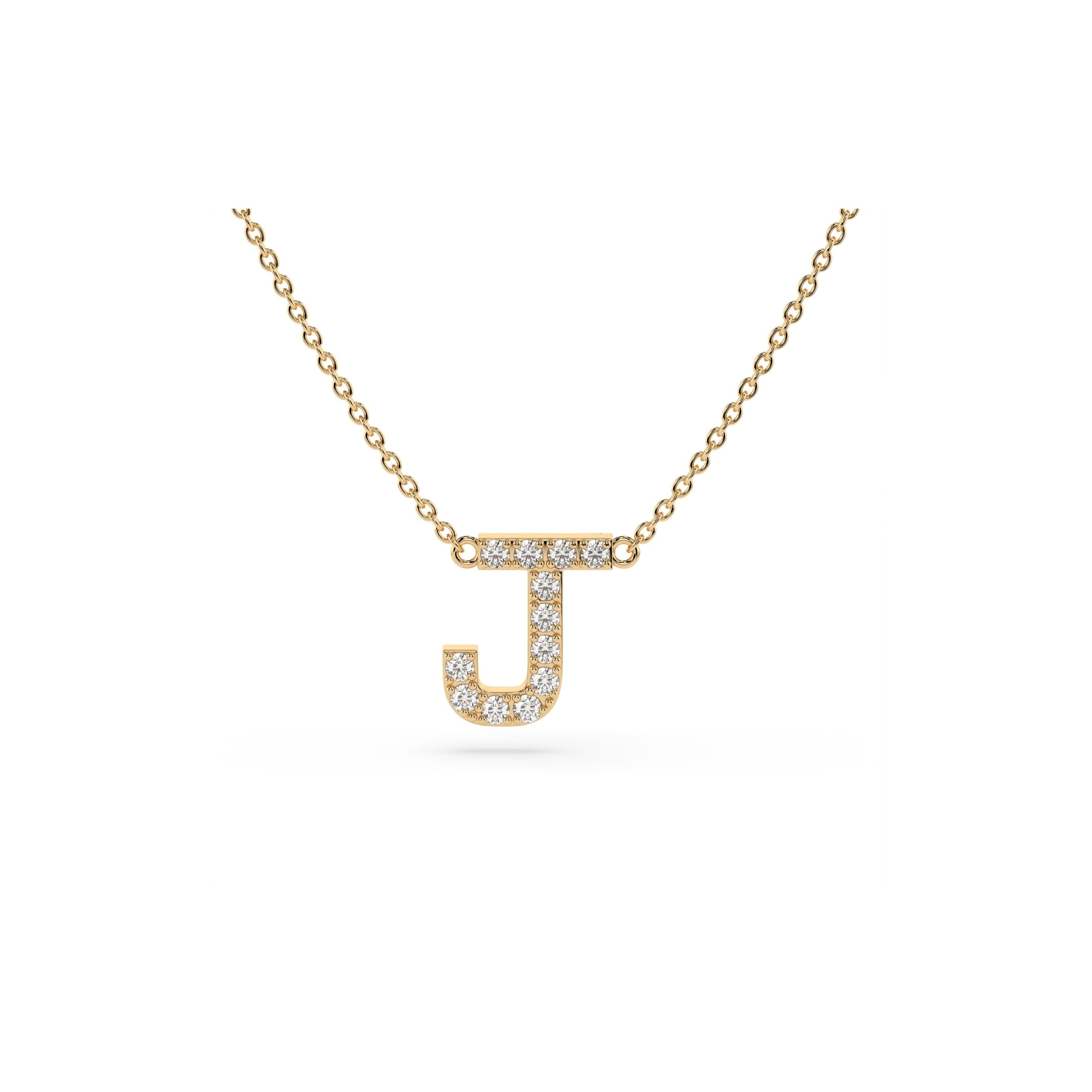 Initial Diamond Necklace in Yellow Gold