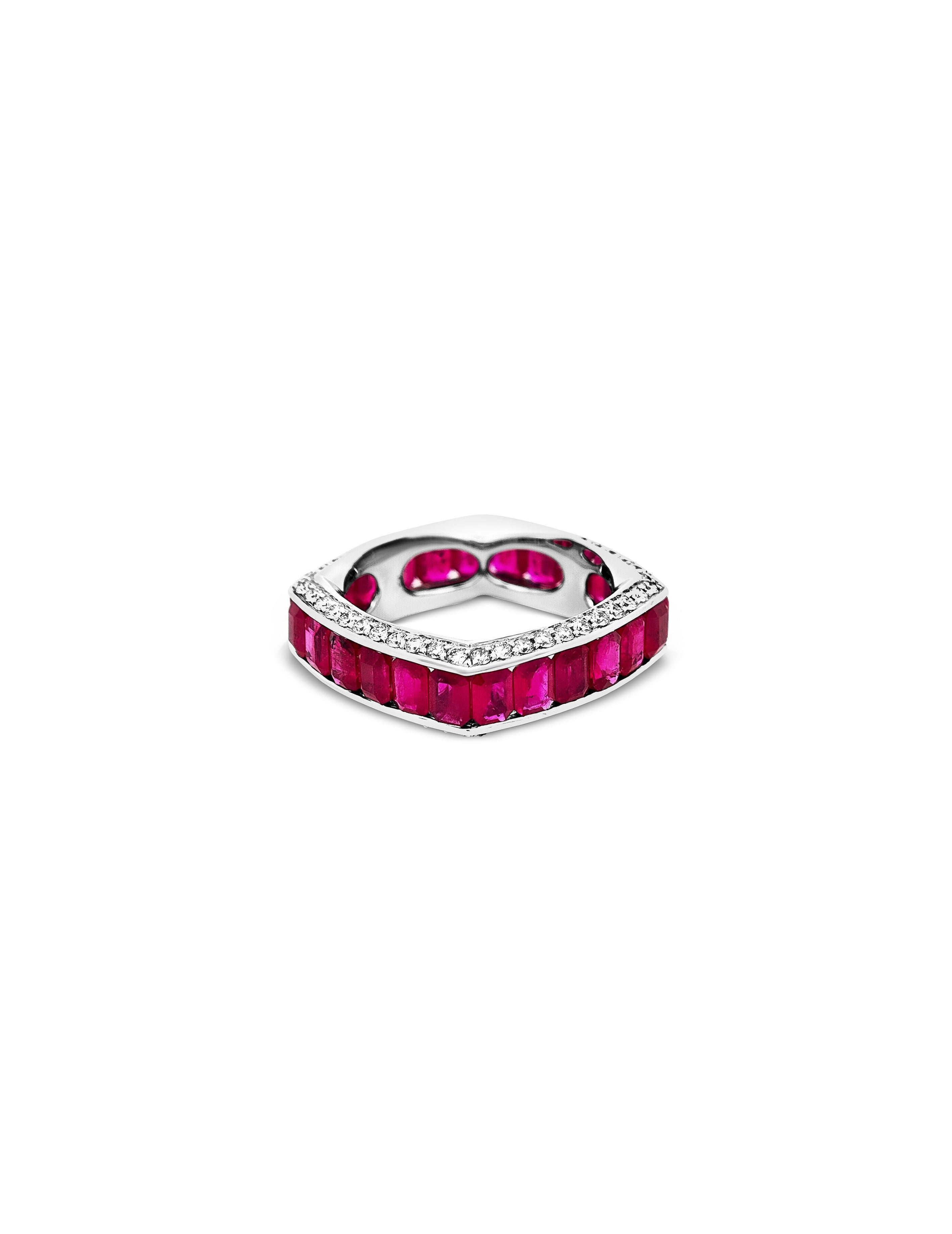 Sculpted Brilliance Ruby Ring