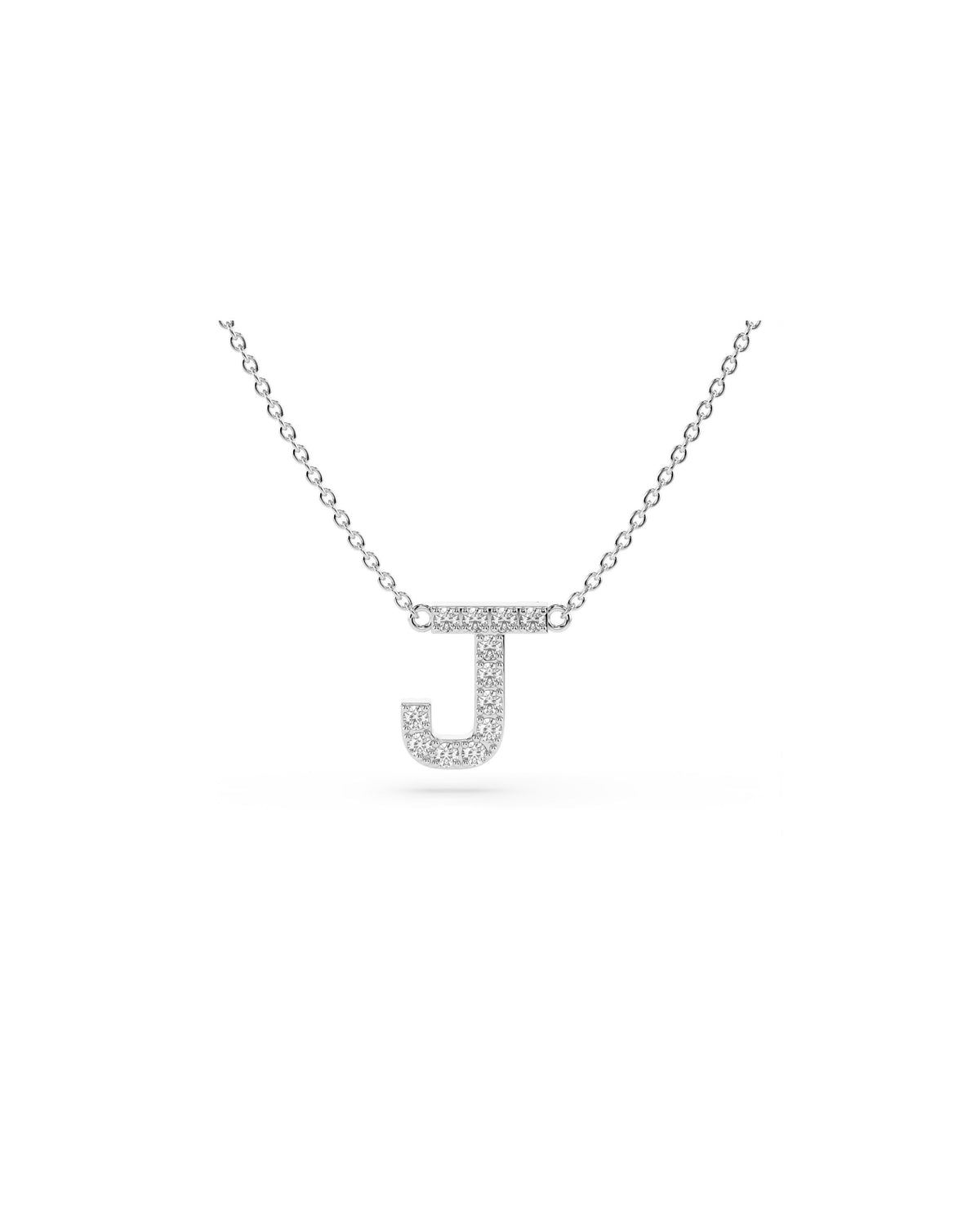 Initial Diamond Necklace in White Gold