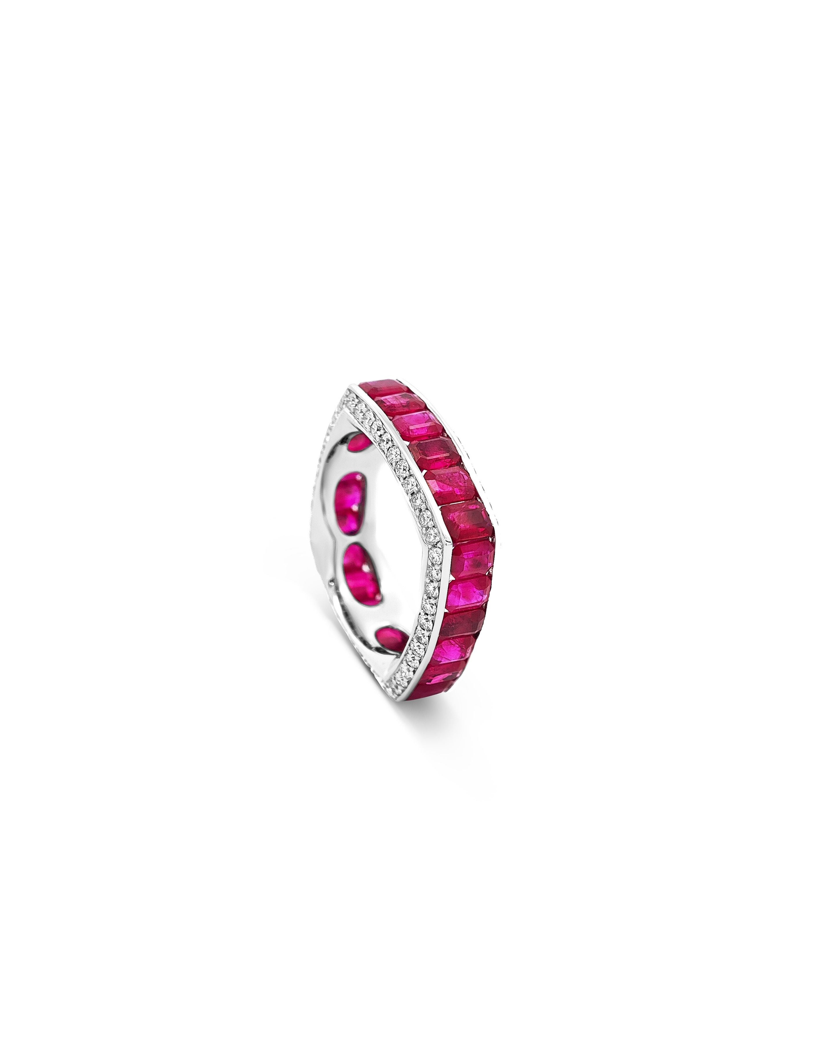 Sculpted Brilliance Ruby Ring