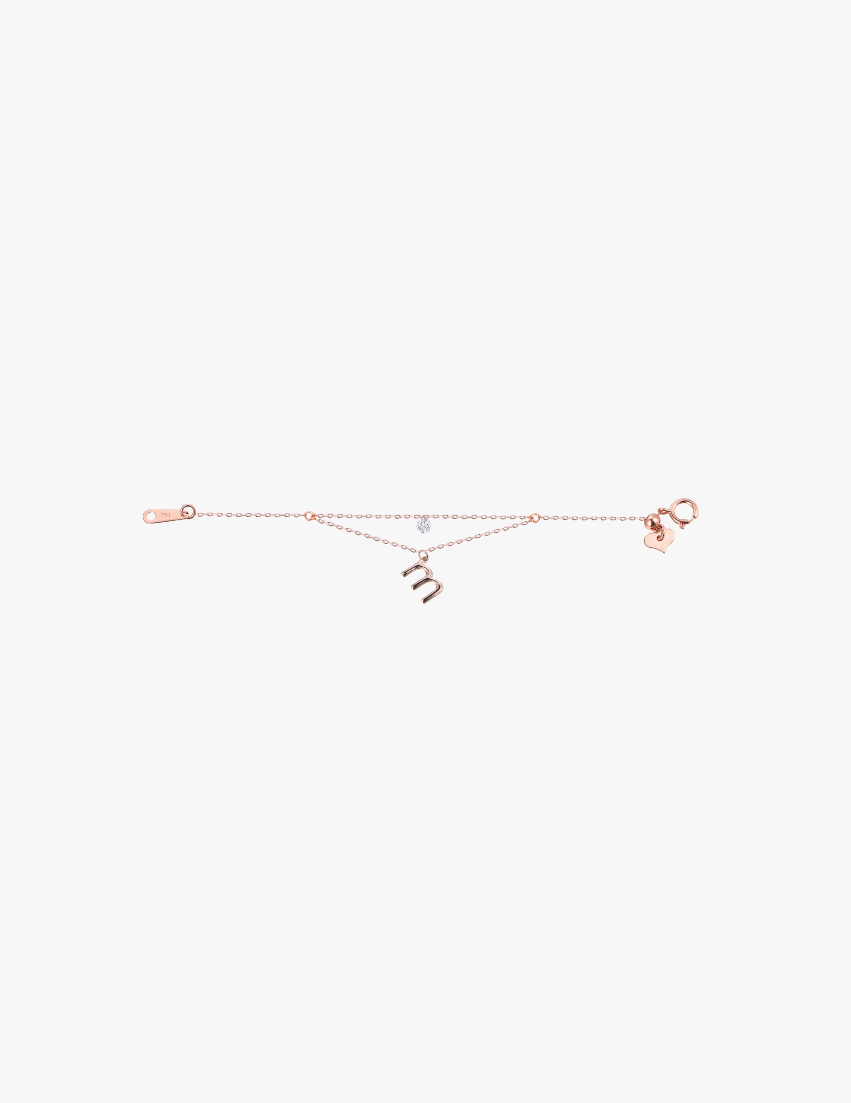 Nude Diamond Alphabet Bracelet