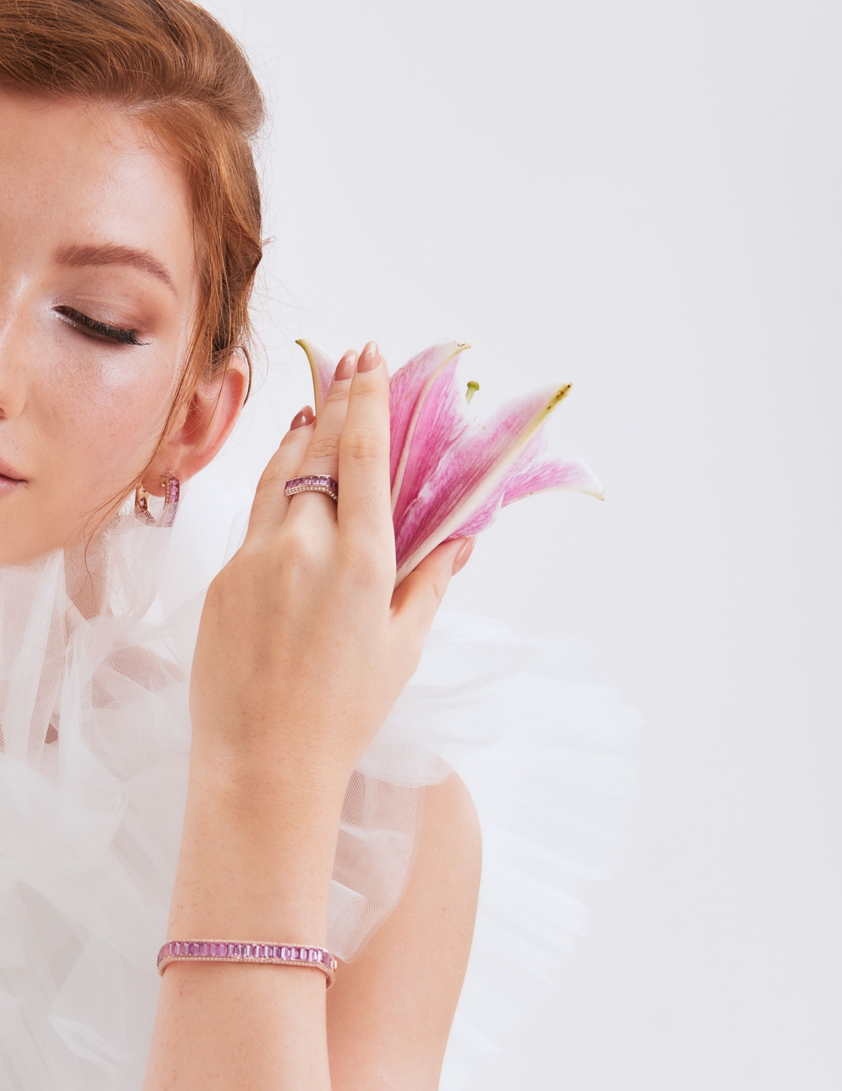 Pink Sapphire Sqaure Ring