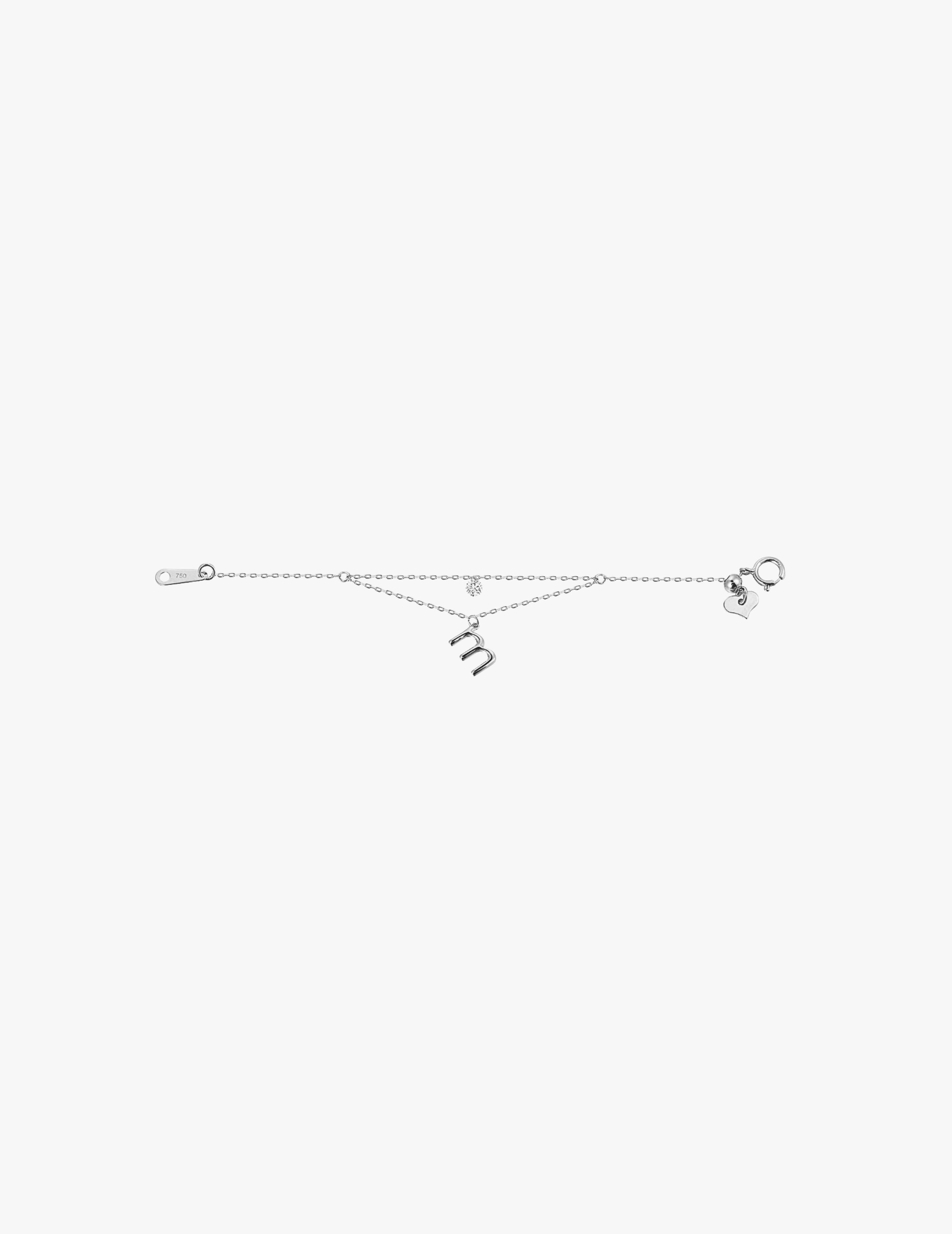 Nude Diamond Alphabet Bracelet