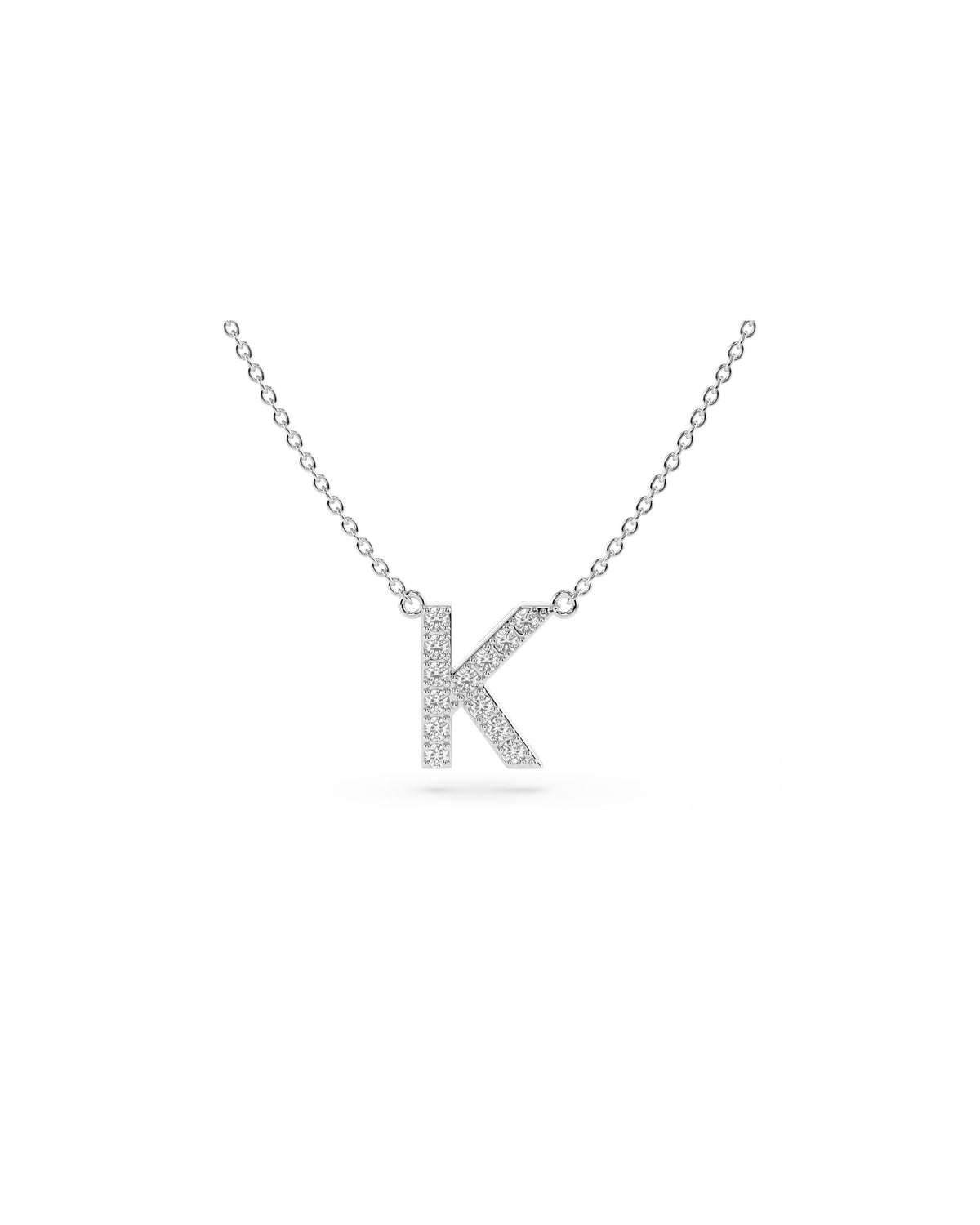 Initial Diamond Necklace in White Gold