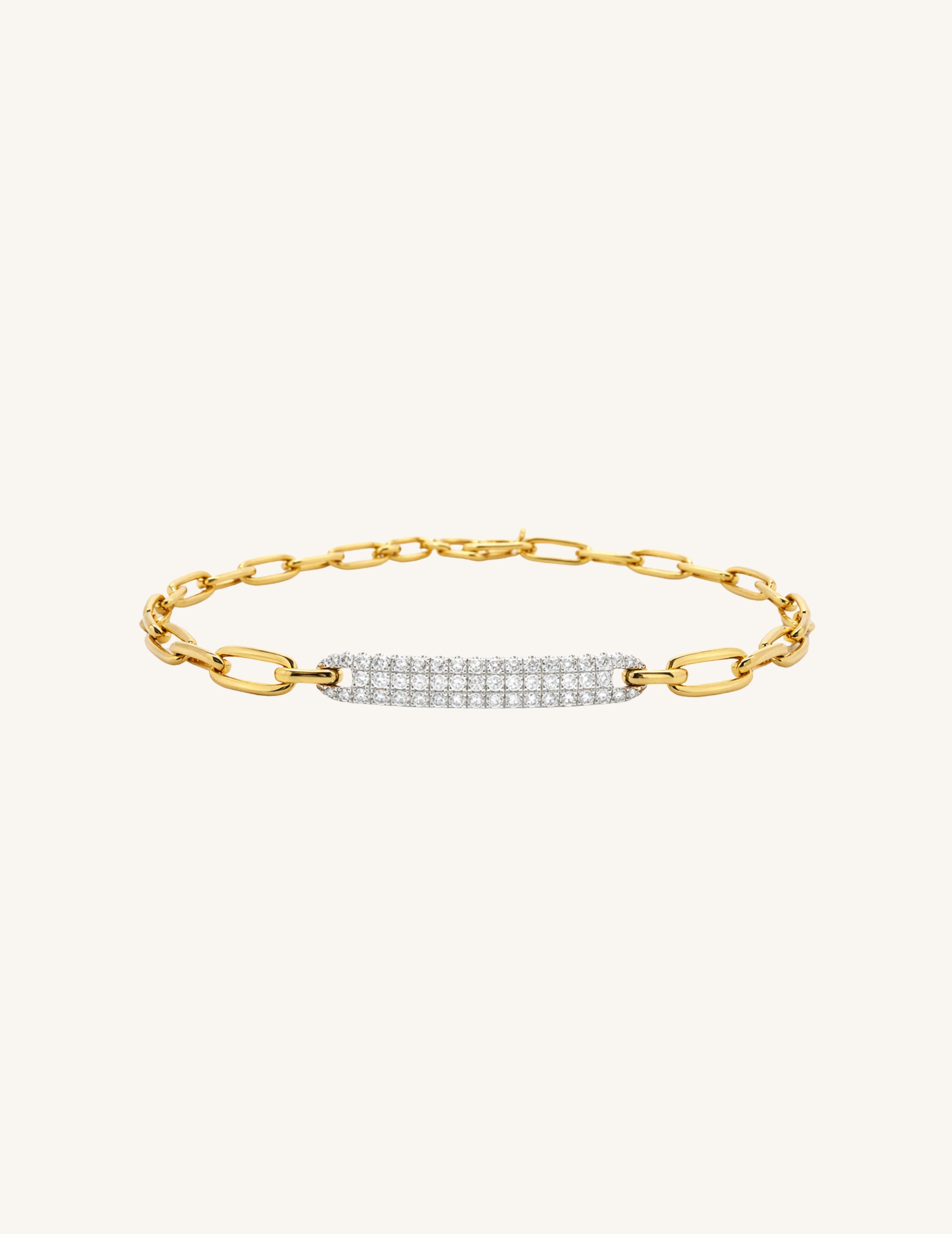 Diamond Bar Chain Bracelet