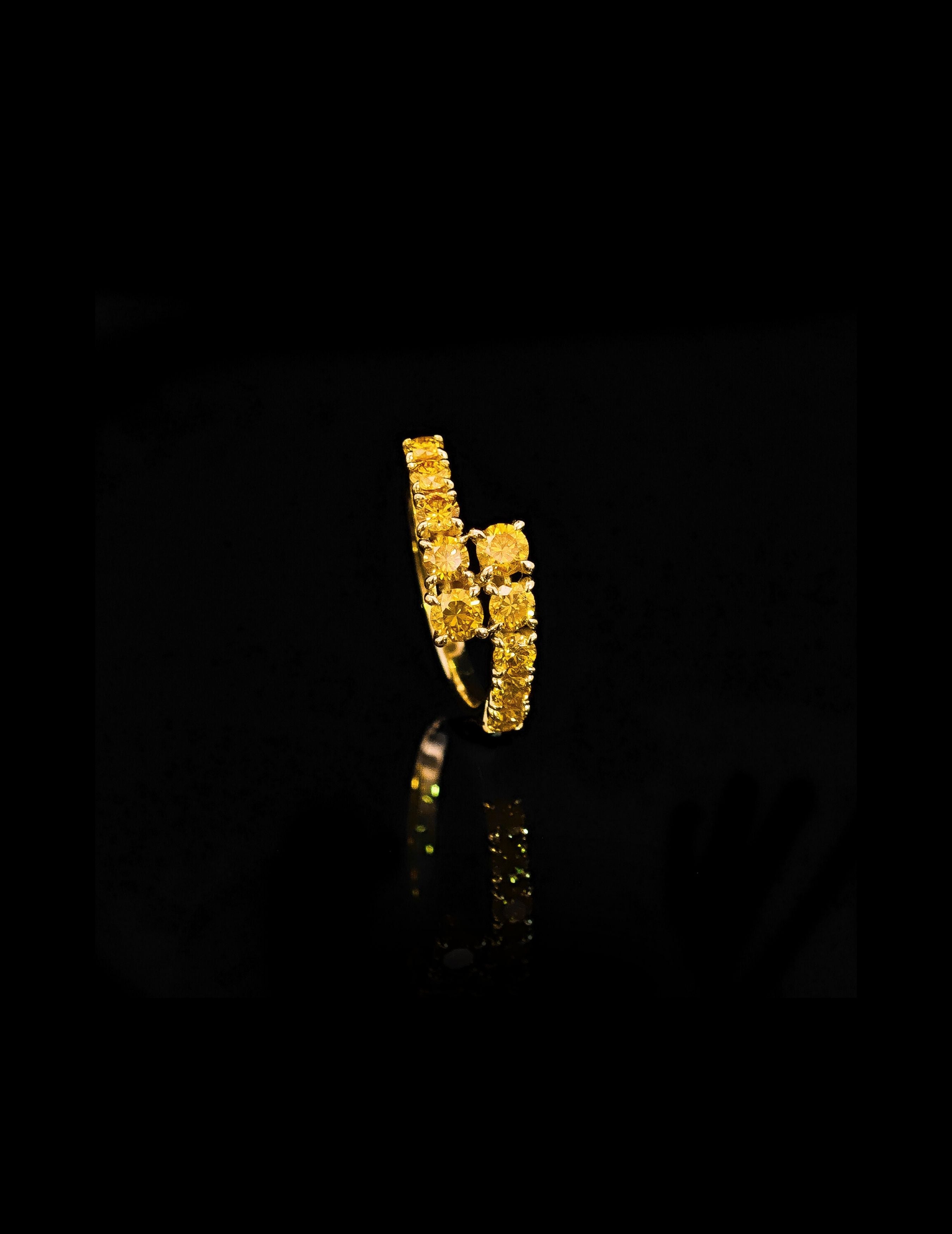 Yellow Orange Diamond Twine Ring