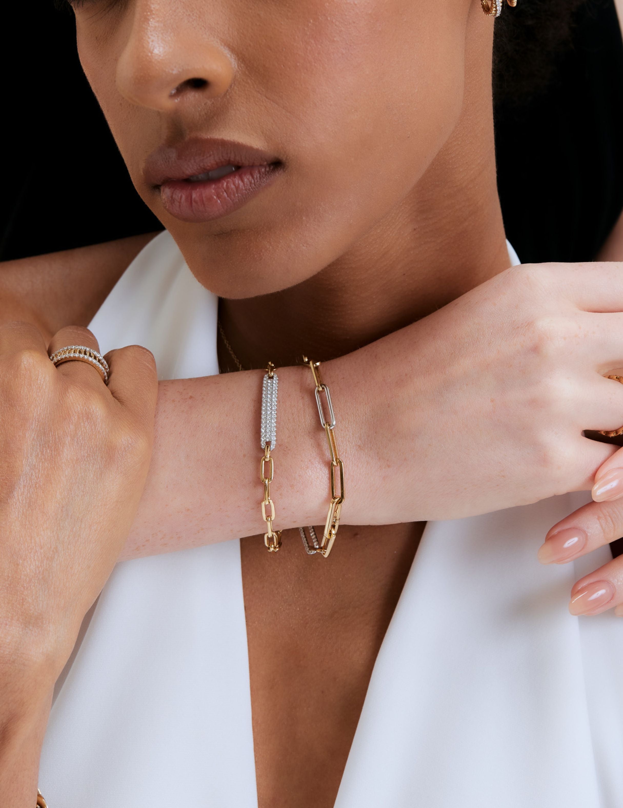 Diamond Bar Chain Bracelet