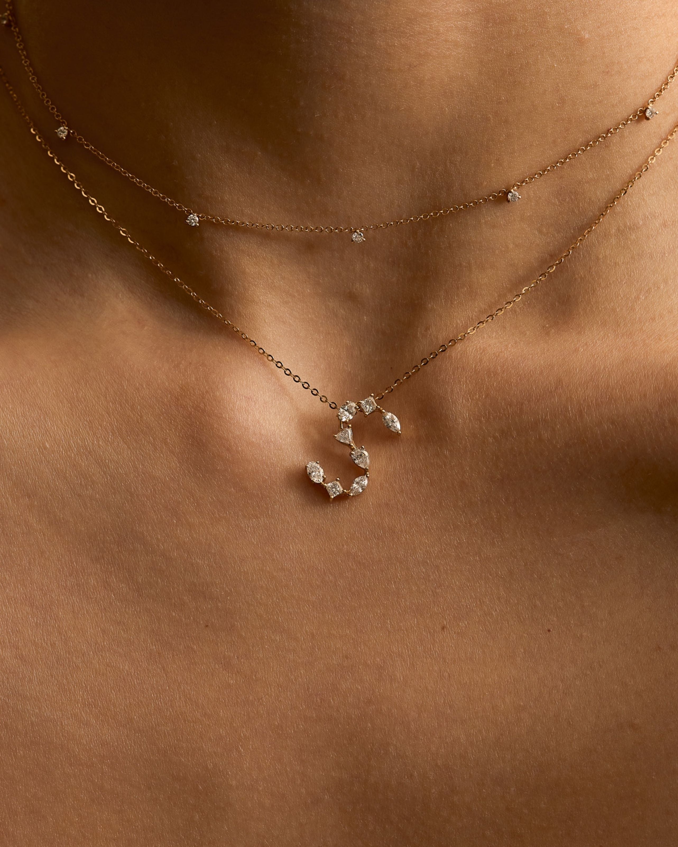 Custom Fancy Shape Initial Necklace