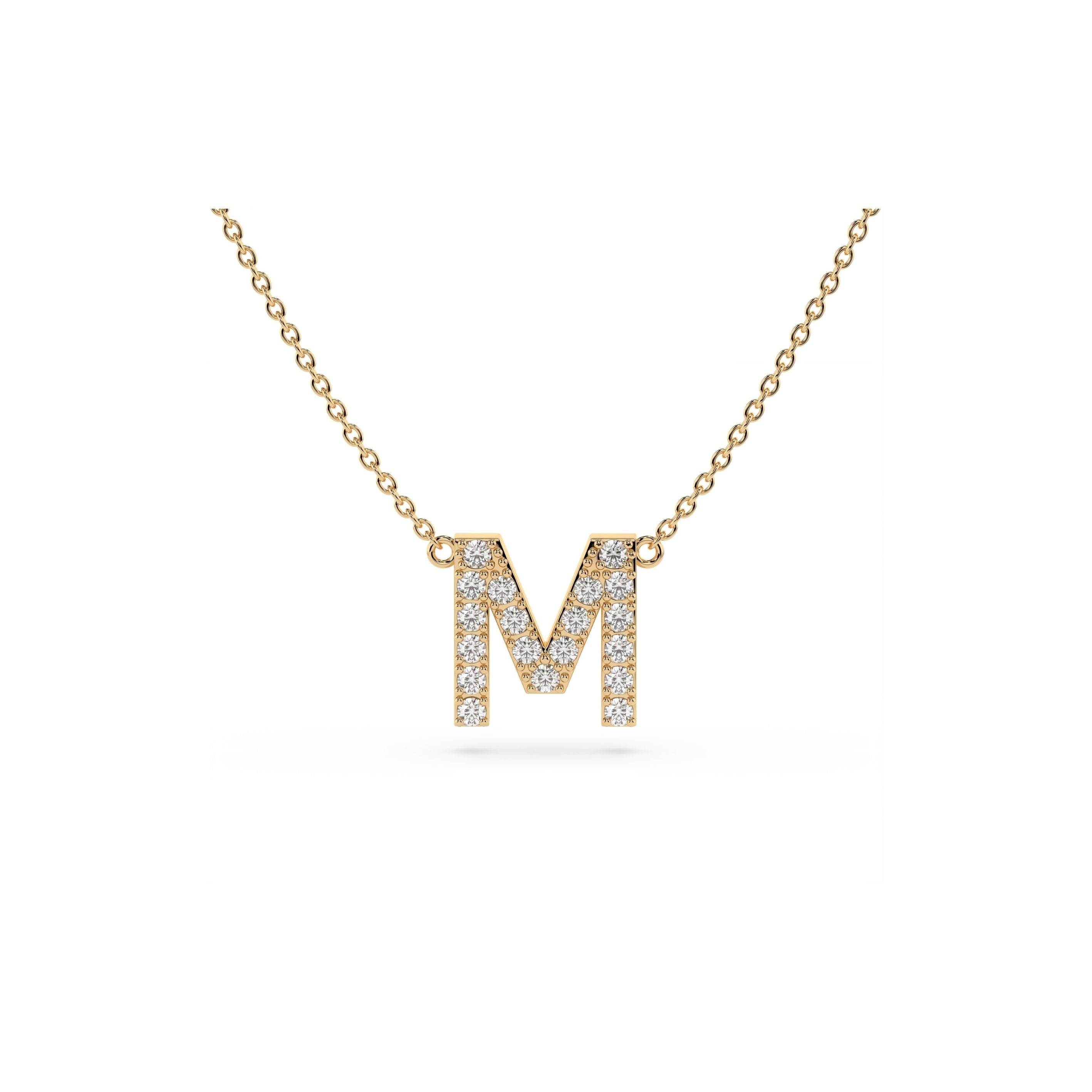 Initial Diamond Necklace in Yellow Gold