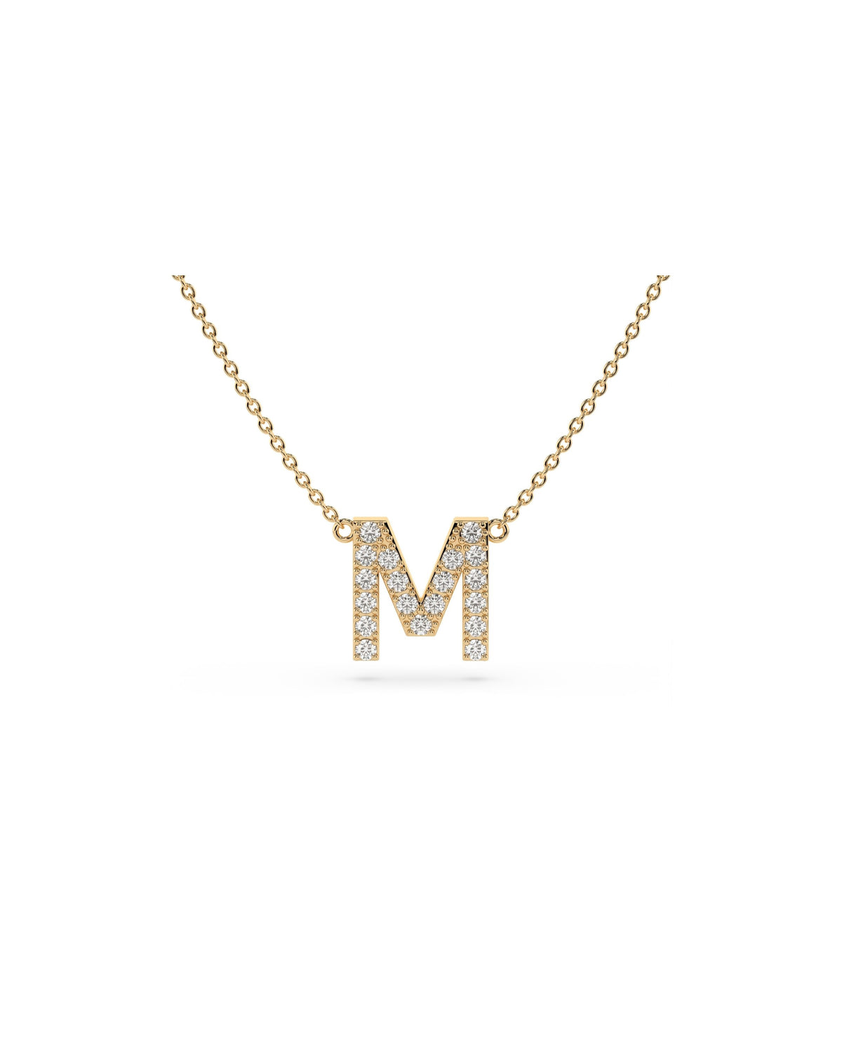 Initial Diamond Necklace in Yellow Gold