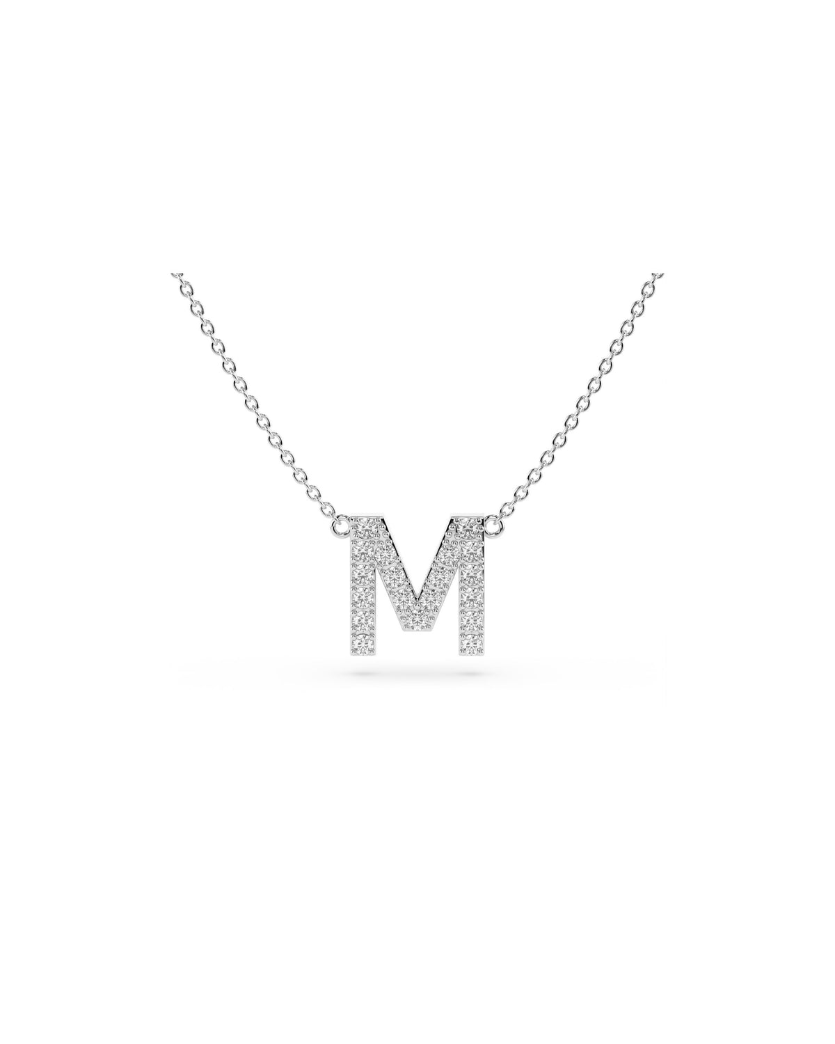 Initial Diamond Necklace in White Gold