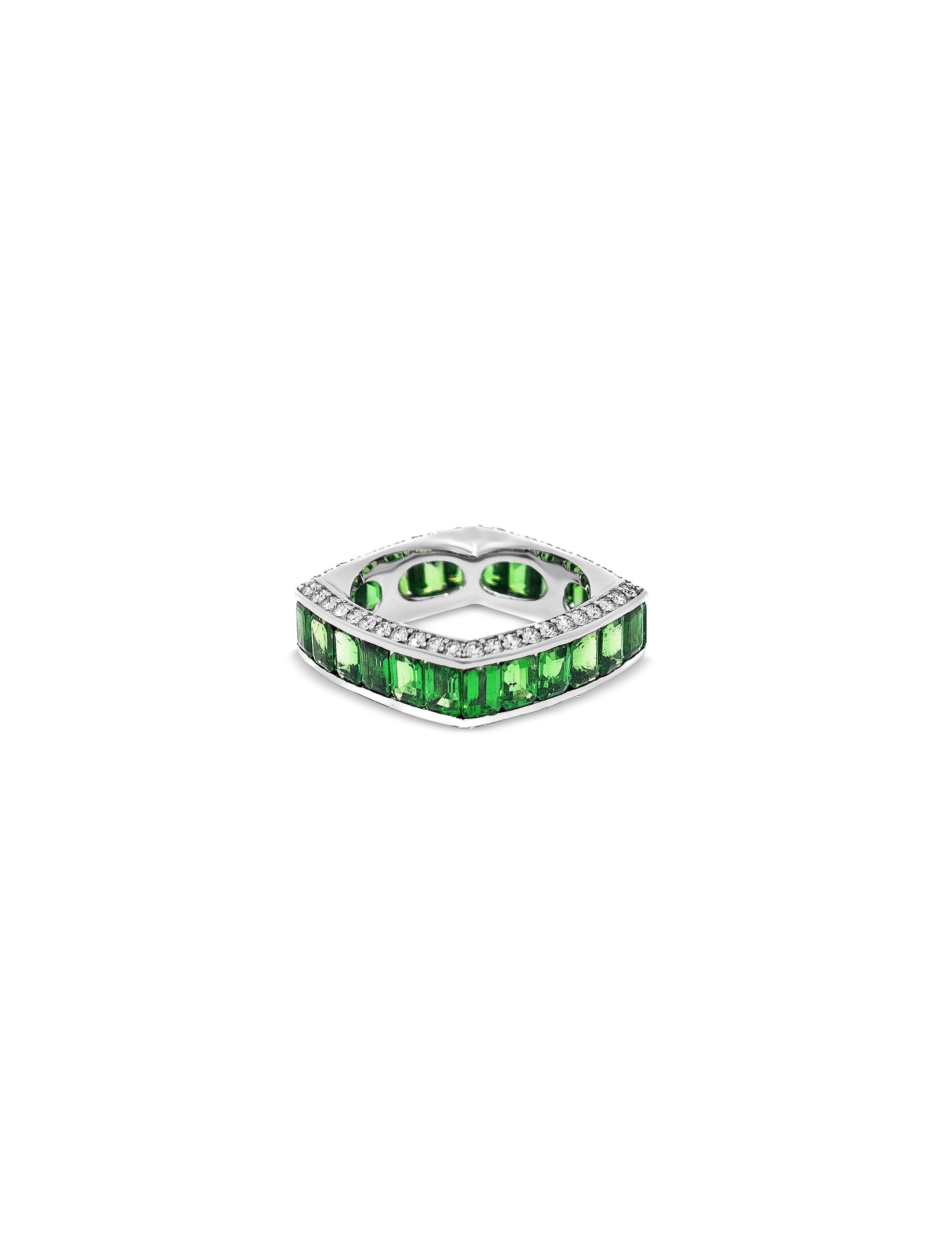 Sculpted Brilliance Green Garnet Ring