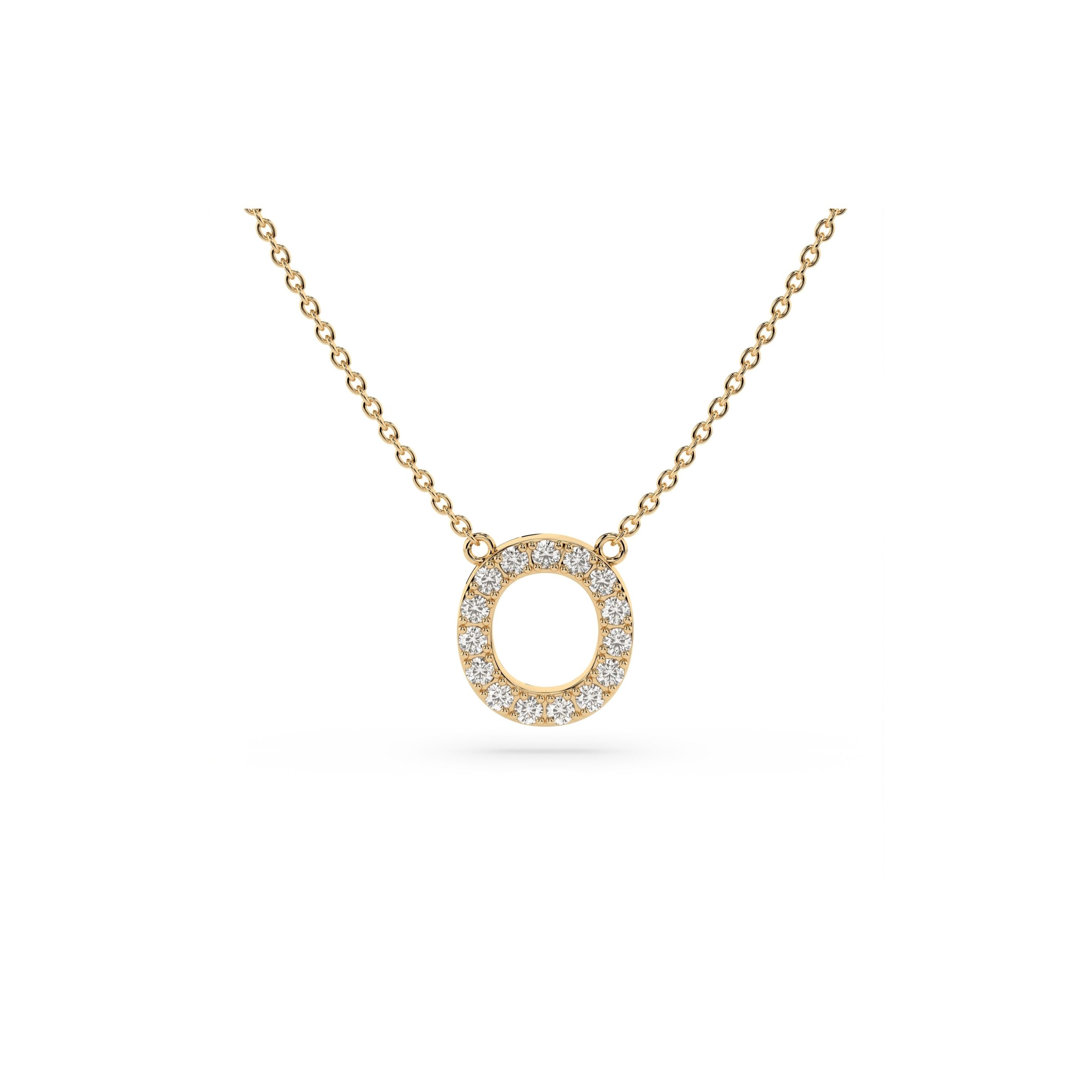 Initial Diamond Necklace in Yellow Gold