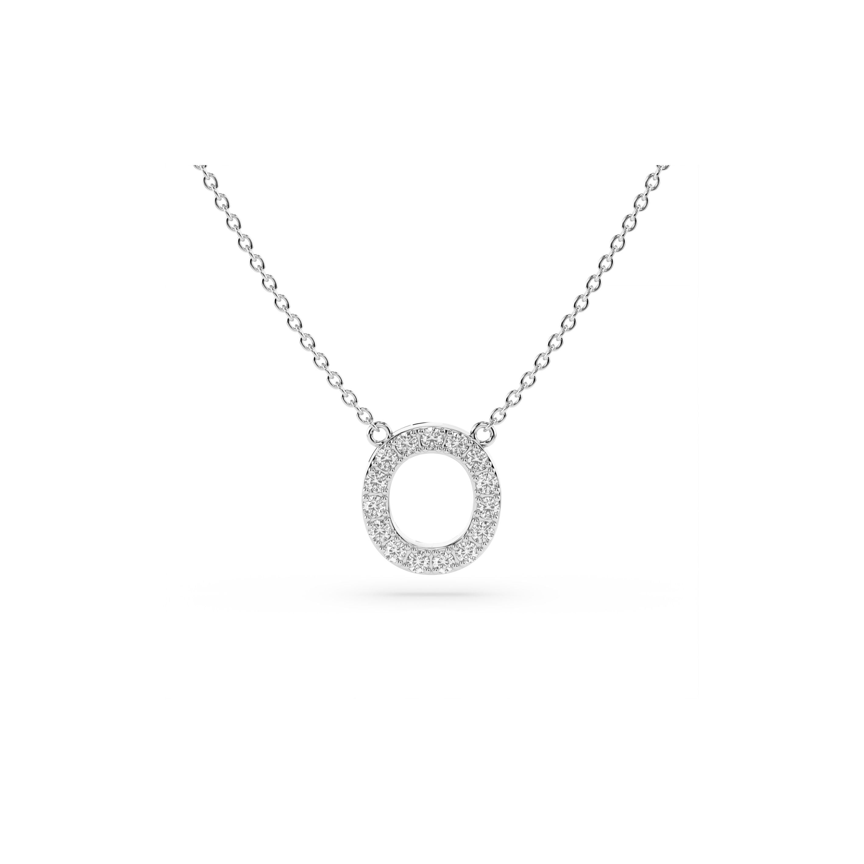 Initial Diamond Necklace in White Gold