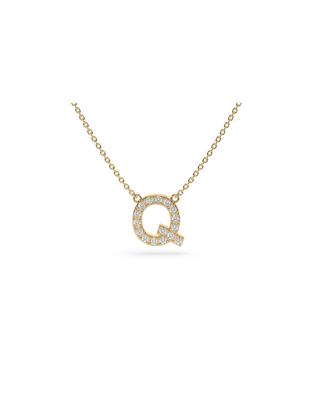 Initial Diamond Necklace in Yellow Gold