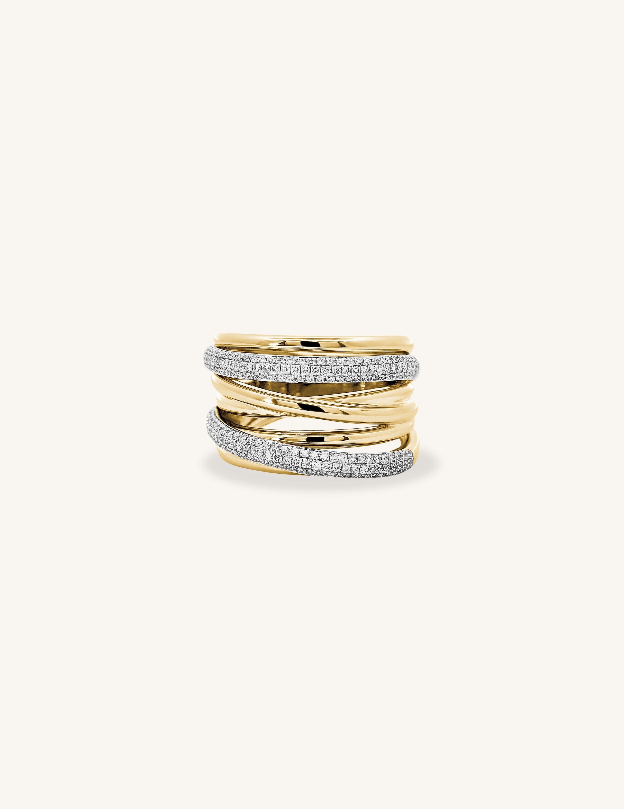 Pave Crossover Ring