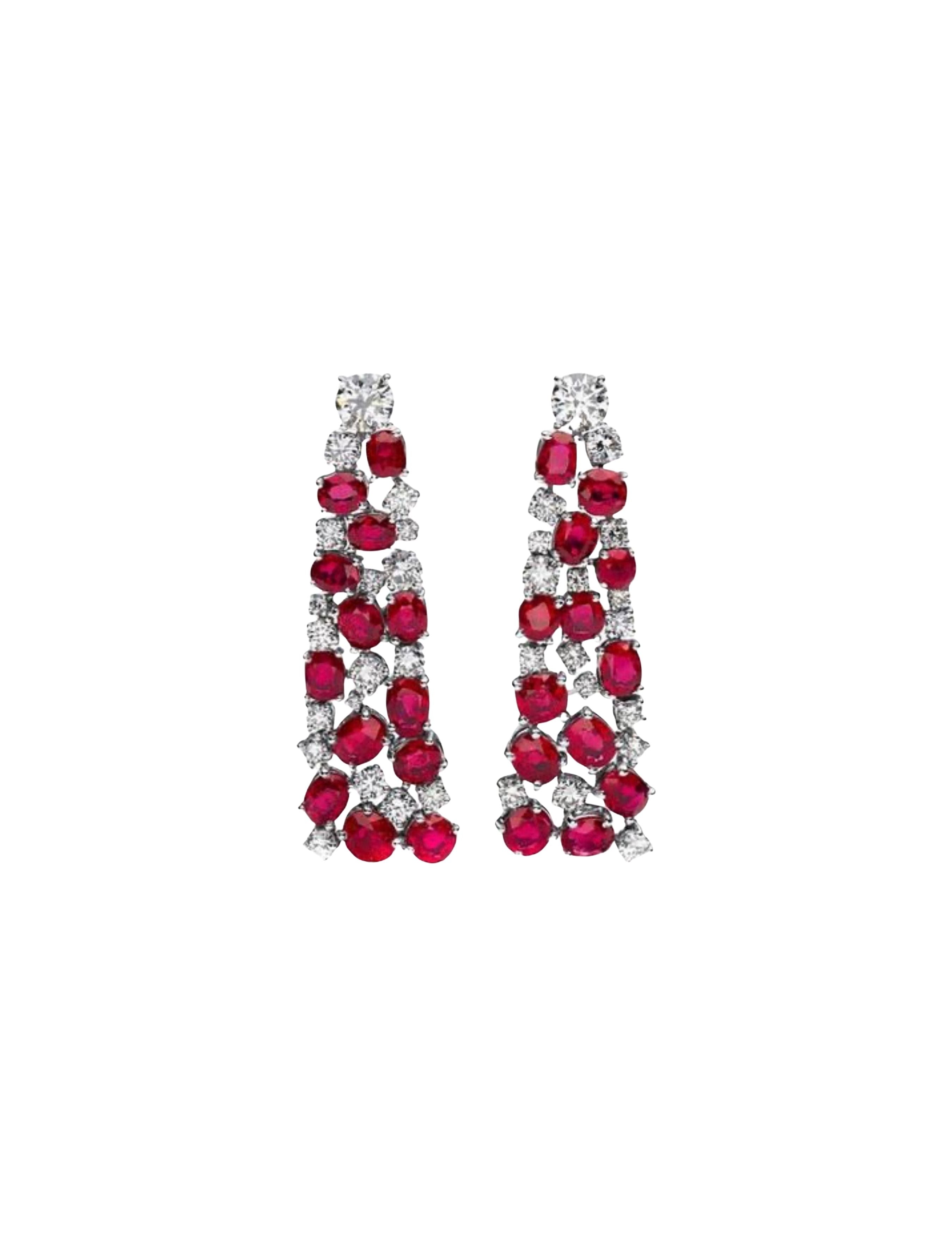 Ruby Diamond Earring Setting