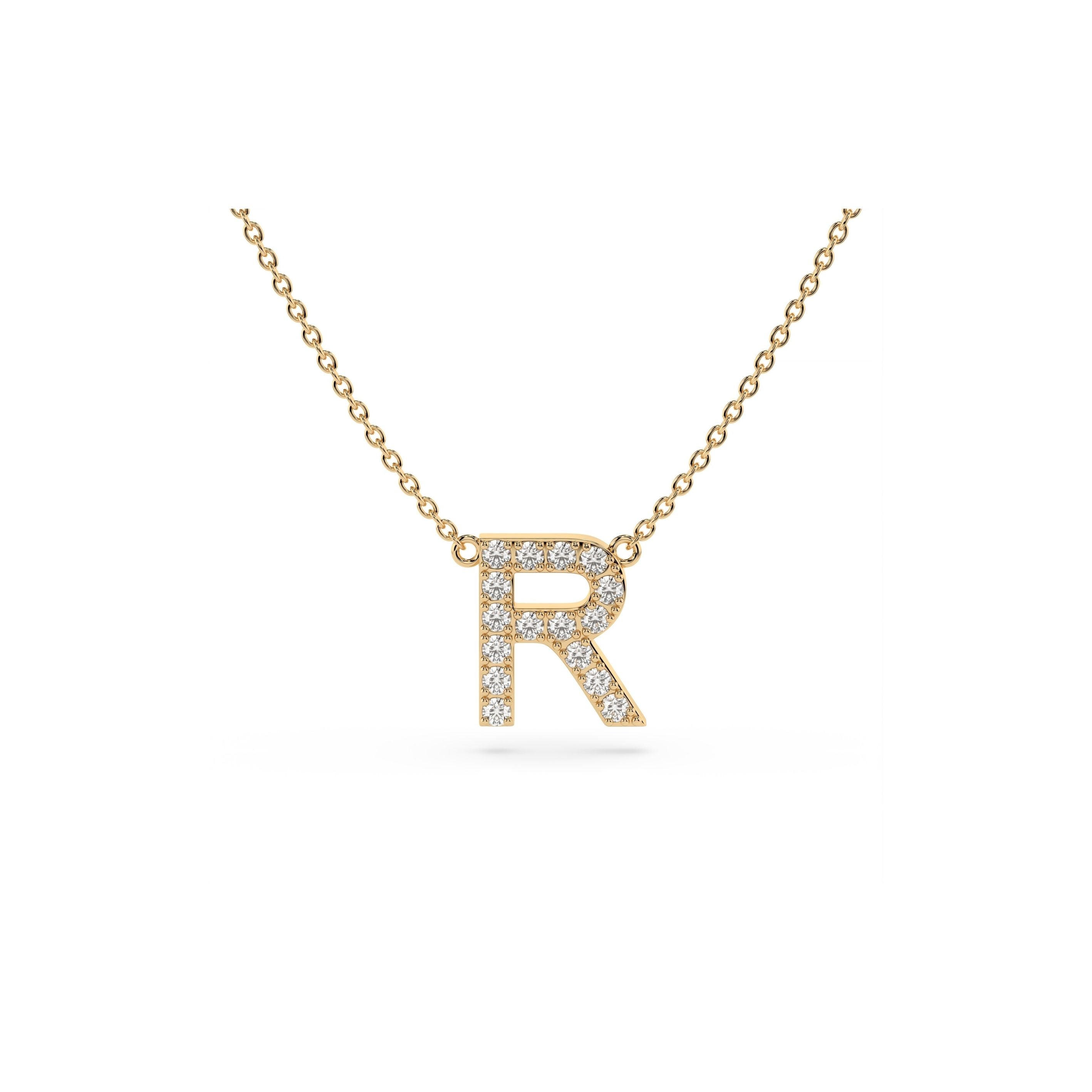 Initial Diamond Necklace in Yellow Gold