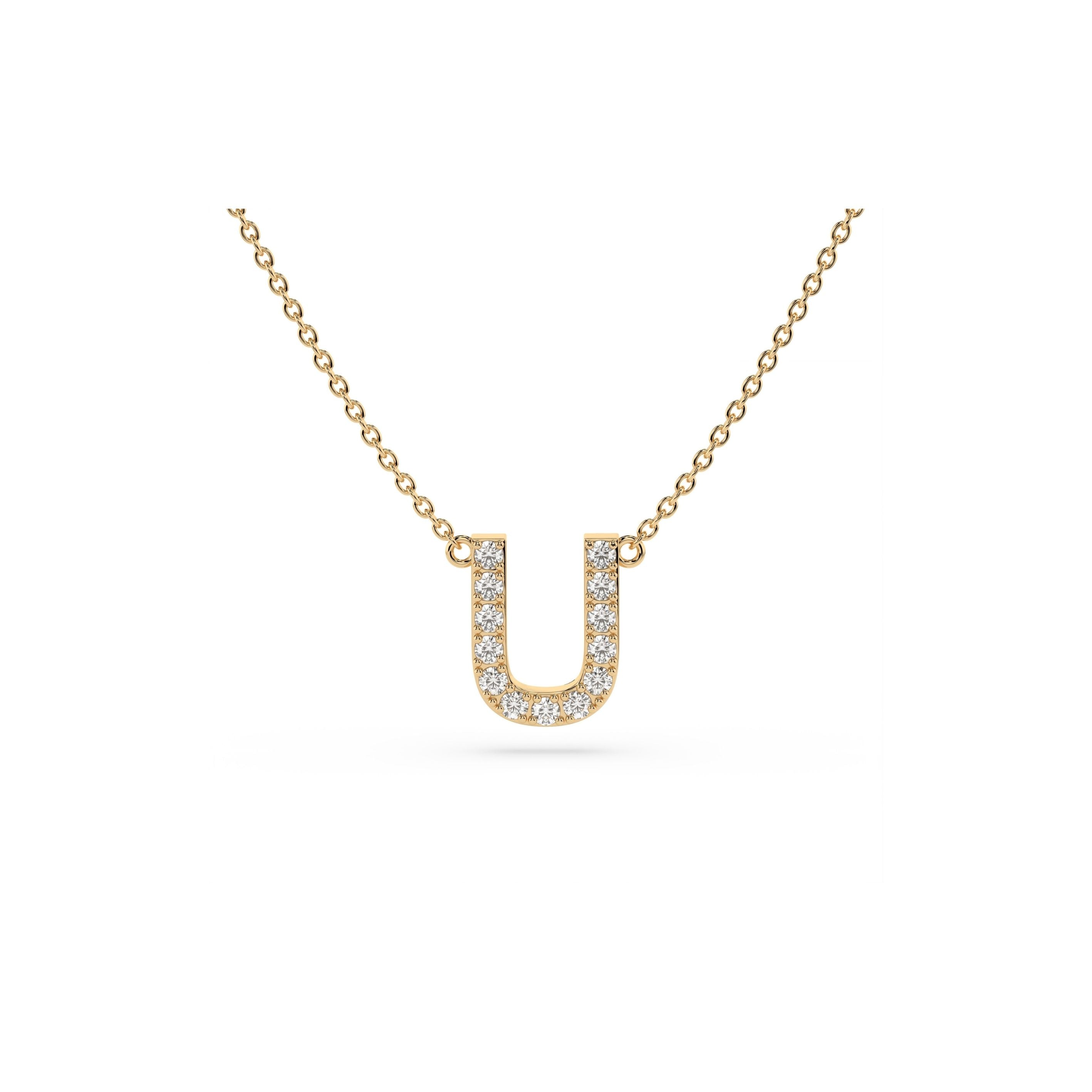 Initial Diamond Necklace in Yellow Gold