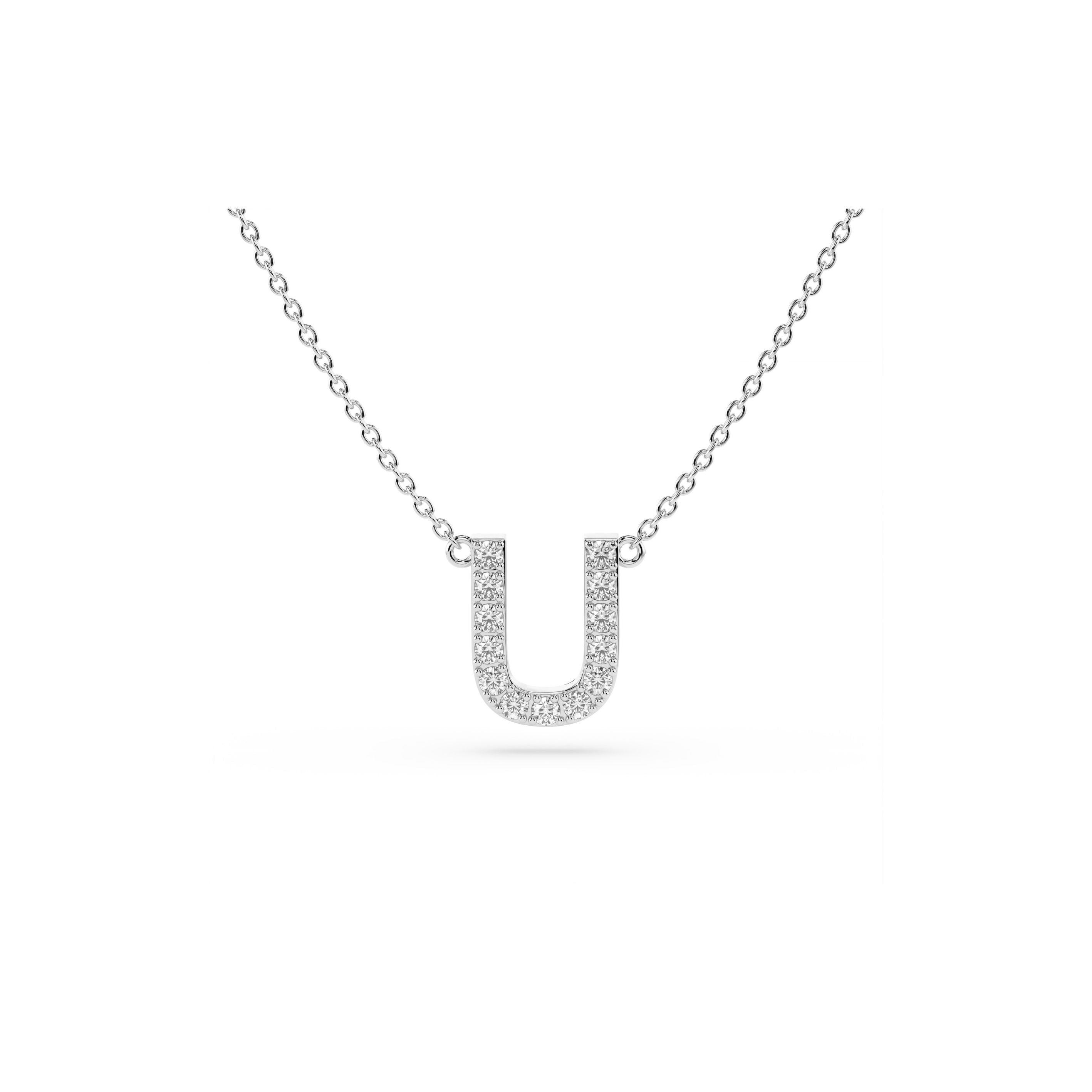 Initial Diamond Necklace in White Gold