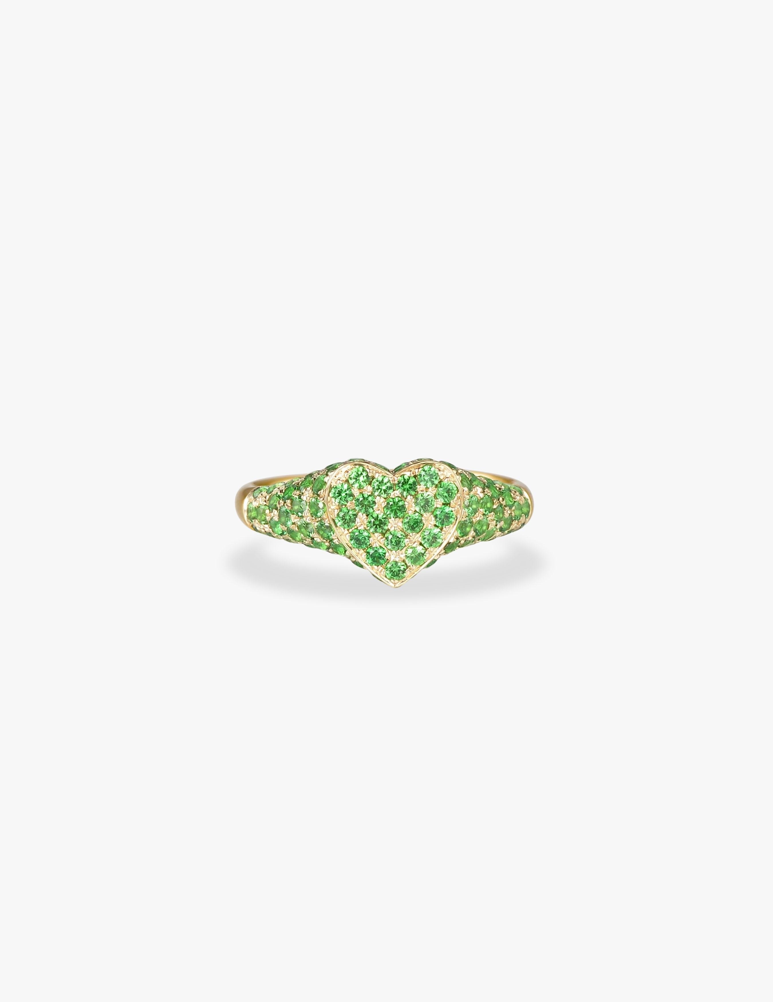 Tsavorite Heart Ring
