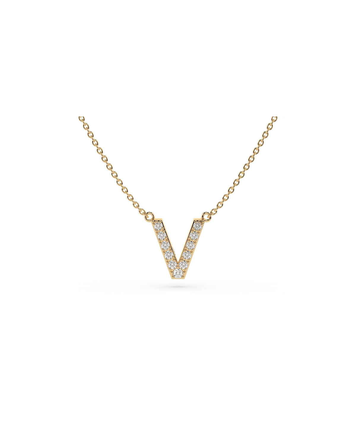 Initial Diamond Necklace in Yellow Gold