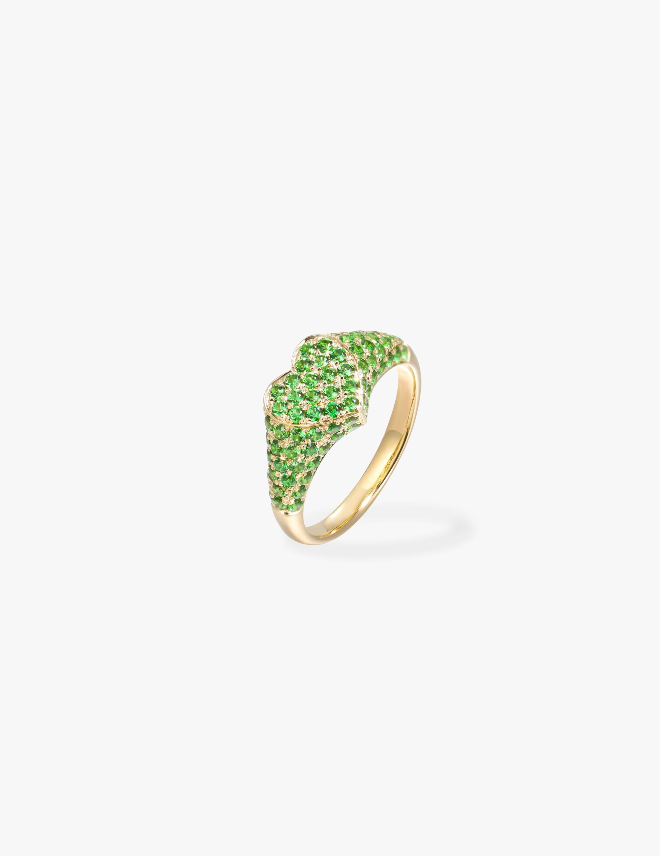 Tsavorite Heart Ring