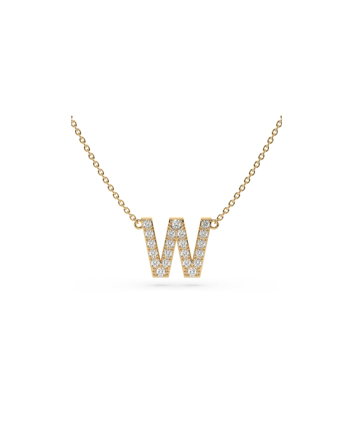 Initial Diamond Necklace in Yellow Gold