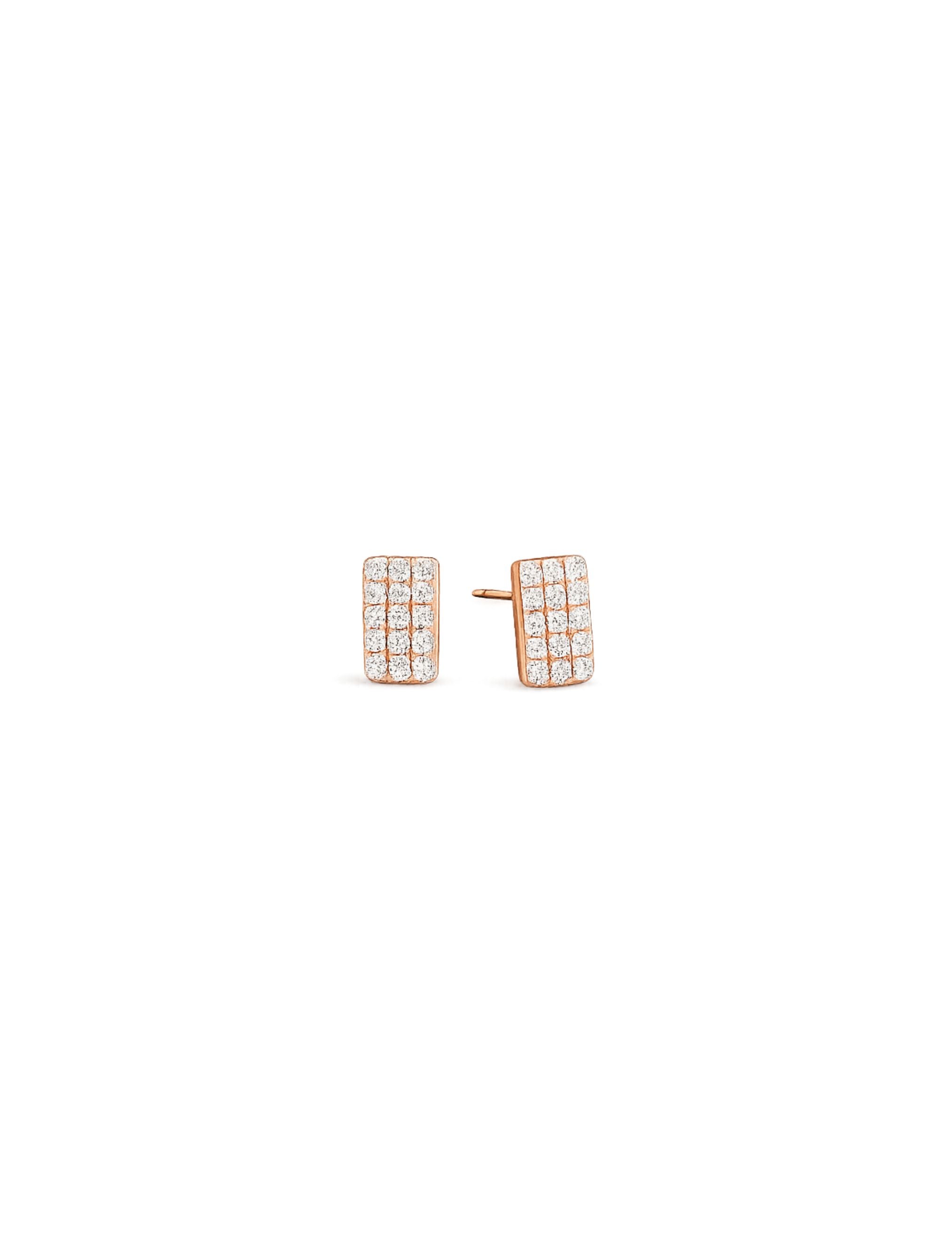 Bar Plate Diamond Earring