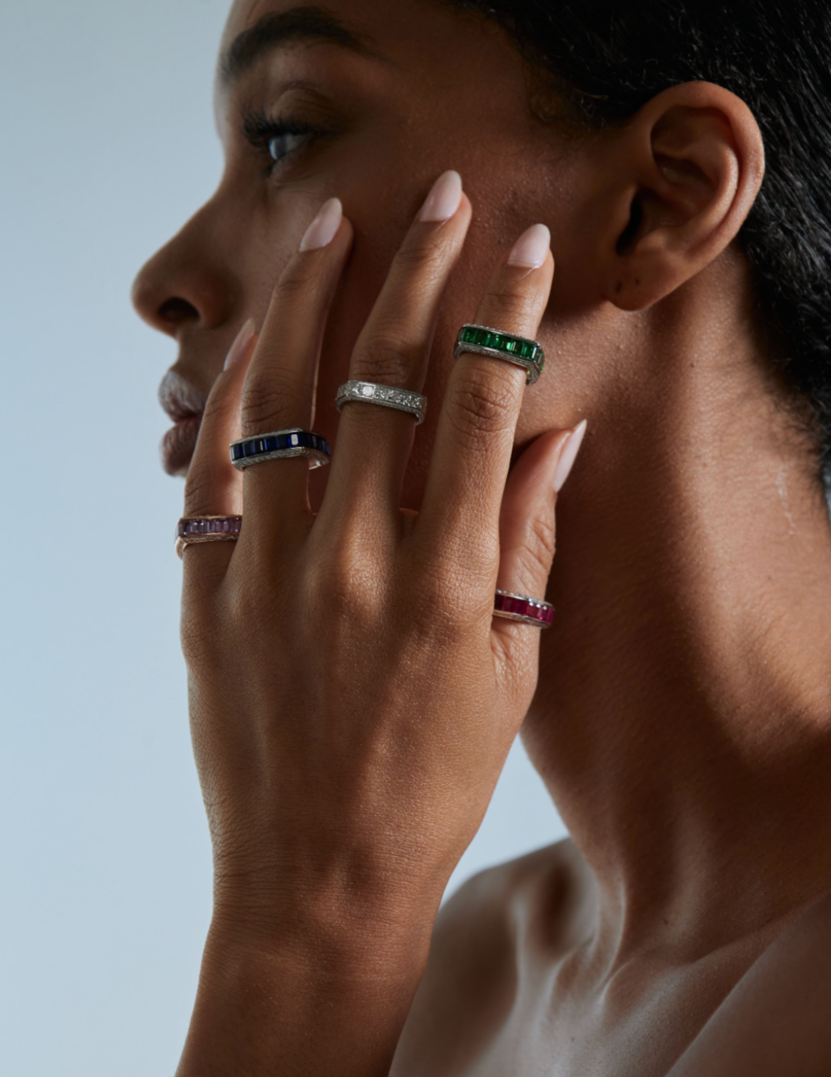 Sculpted Brilliance Green Garnet Ring