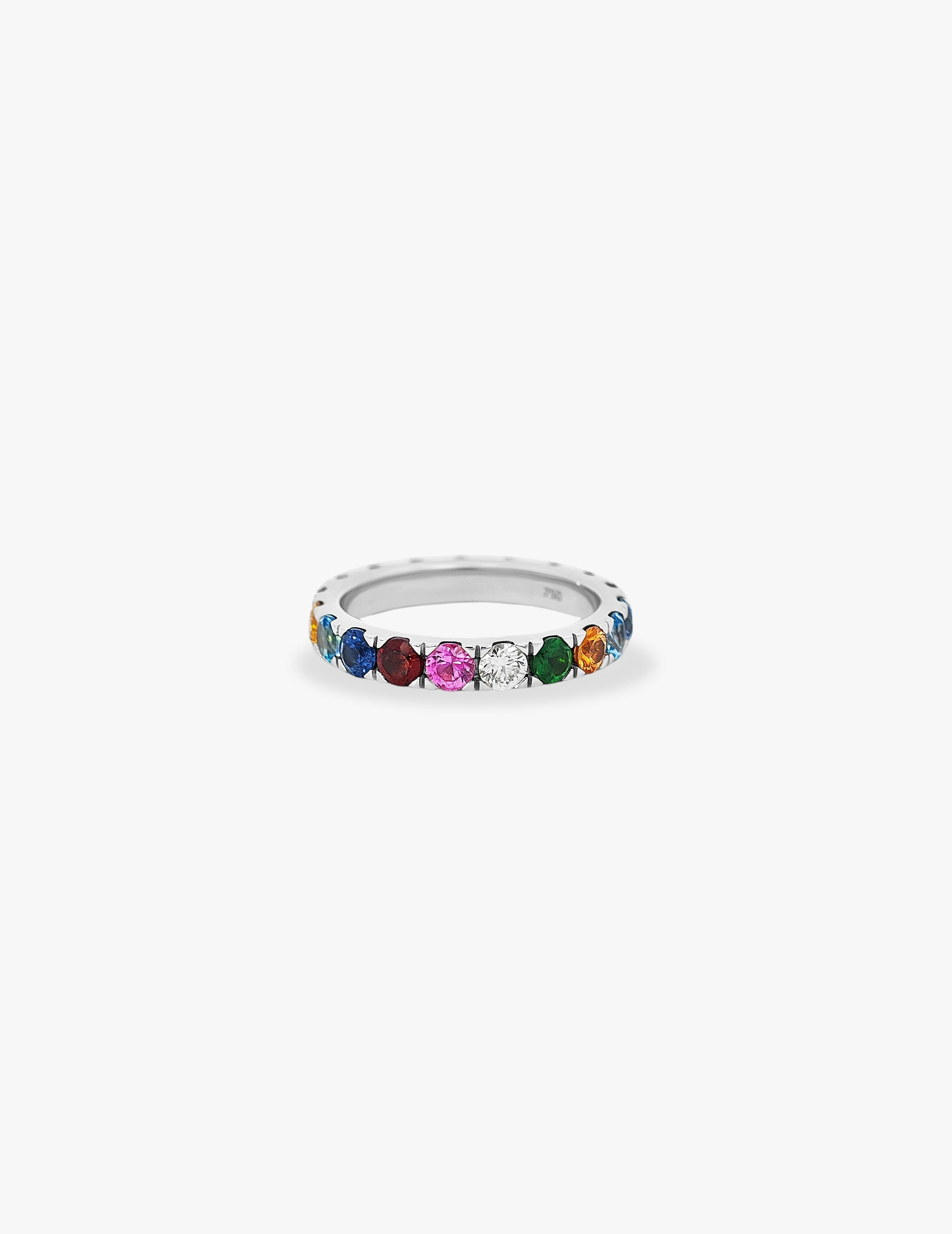 Rainbow Sapphire Eternity Ring