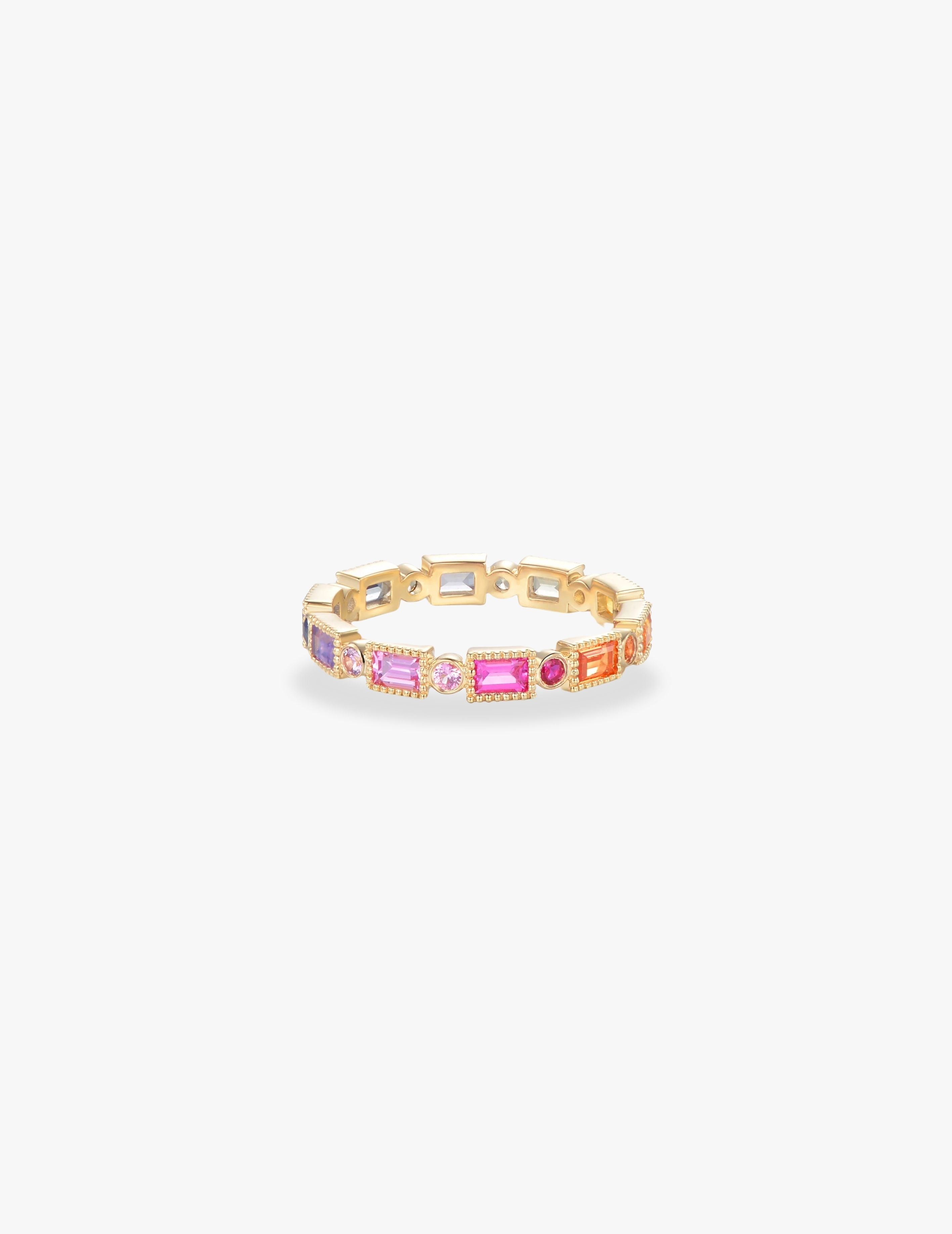 Prismatic Milgrain Eternity Ring