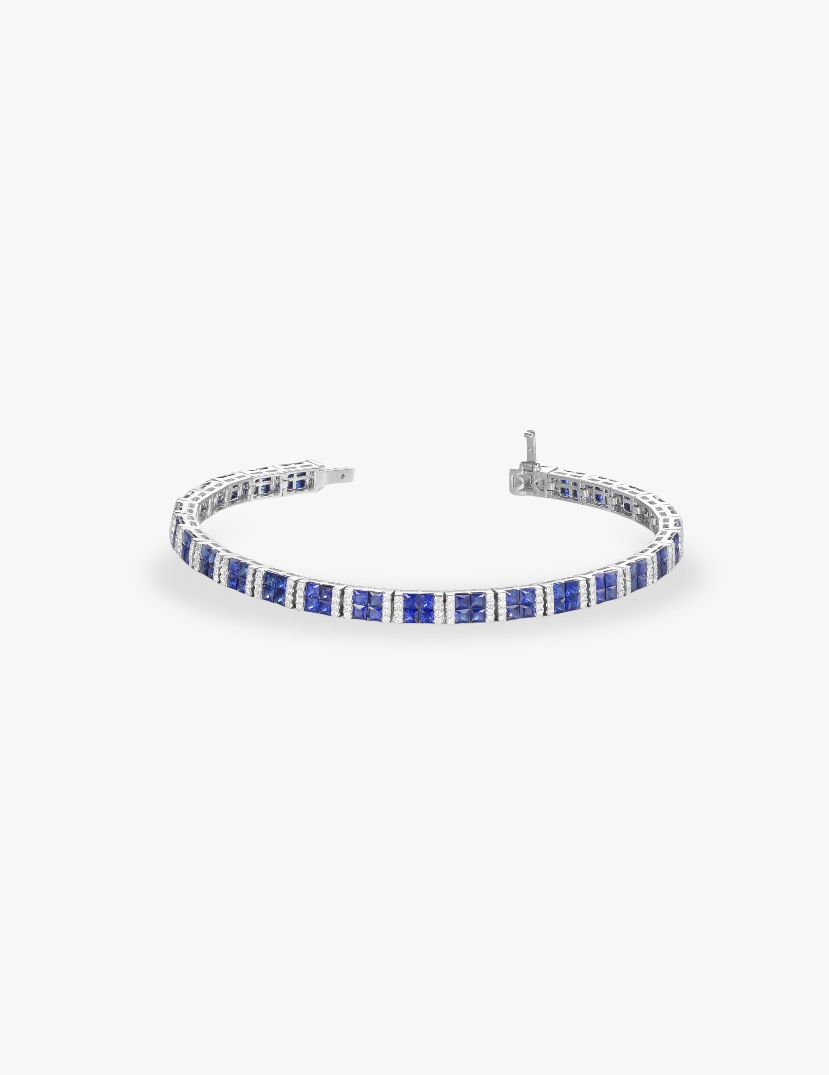 Sapphire Diamond Tennis Bracelet