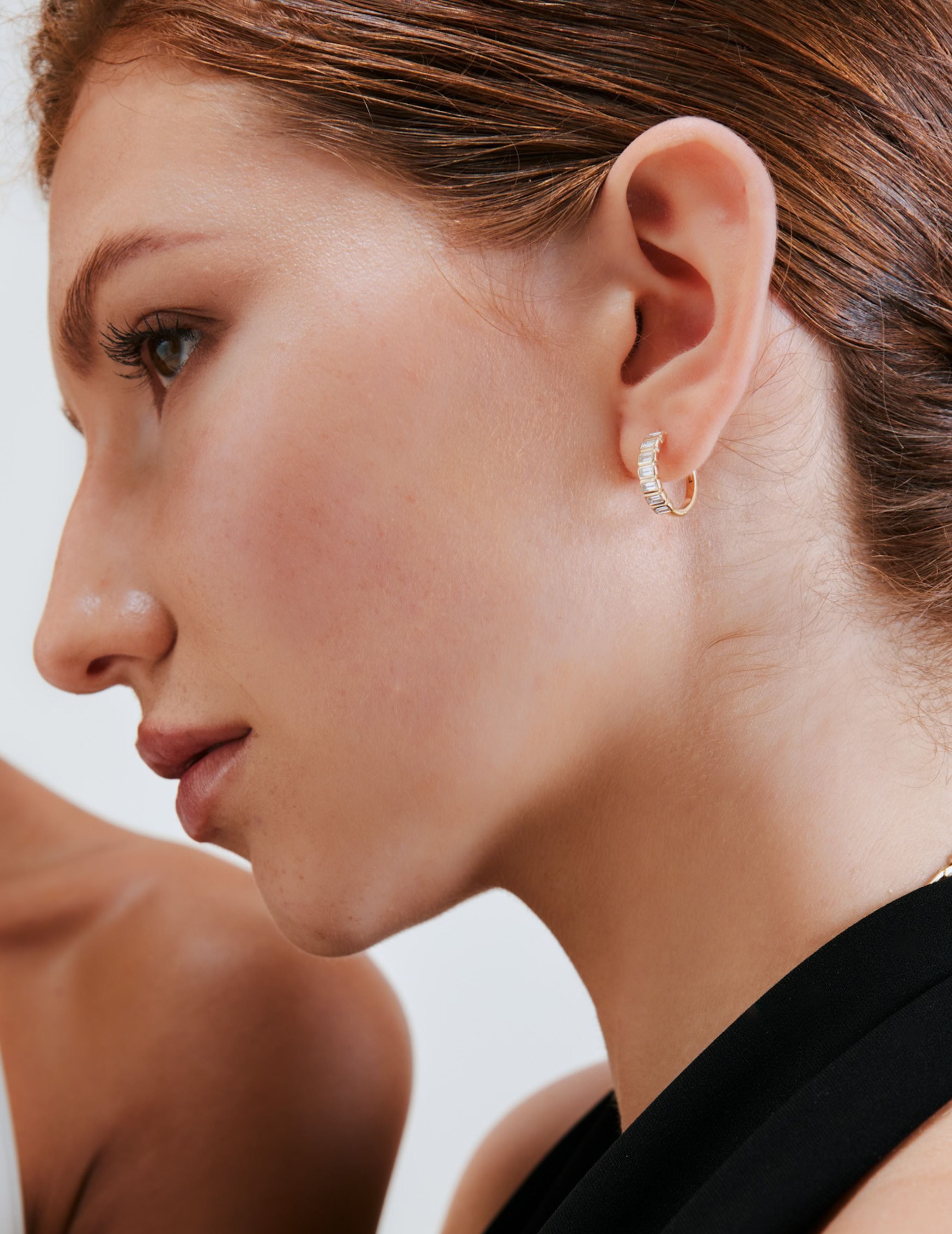 Baguette Diamond Hoop Earring