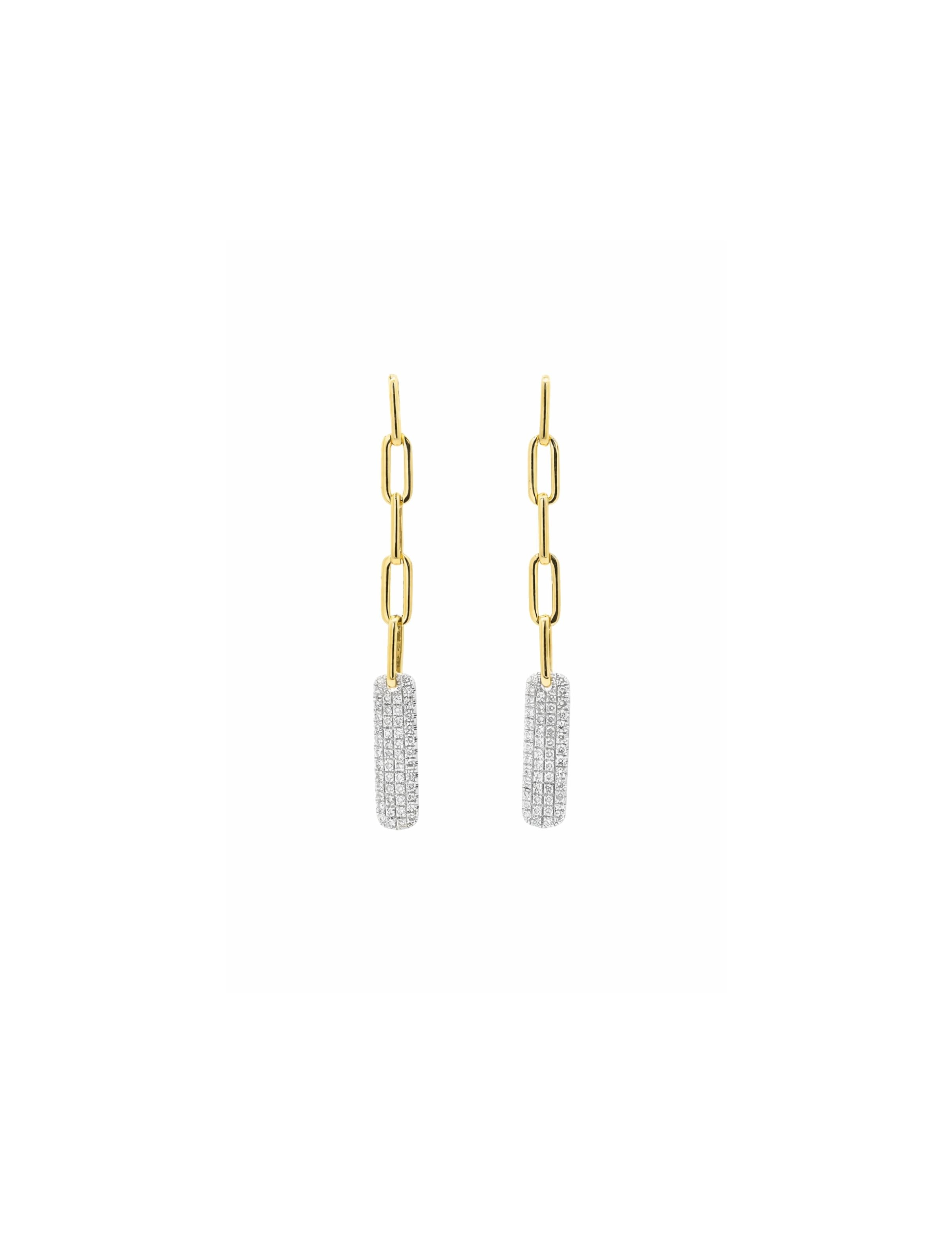 Pave Chain Drop Earring