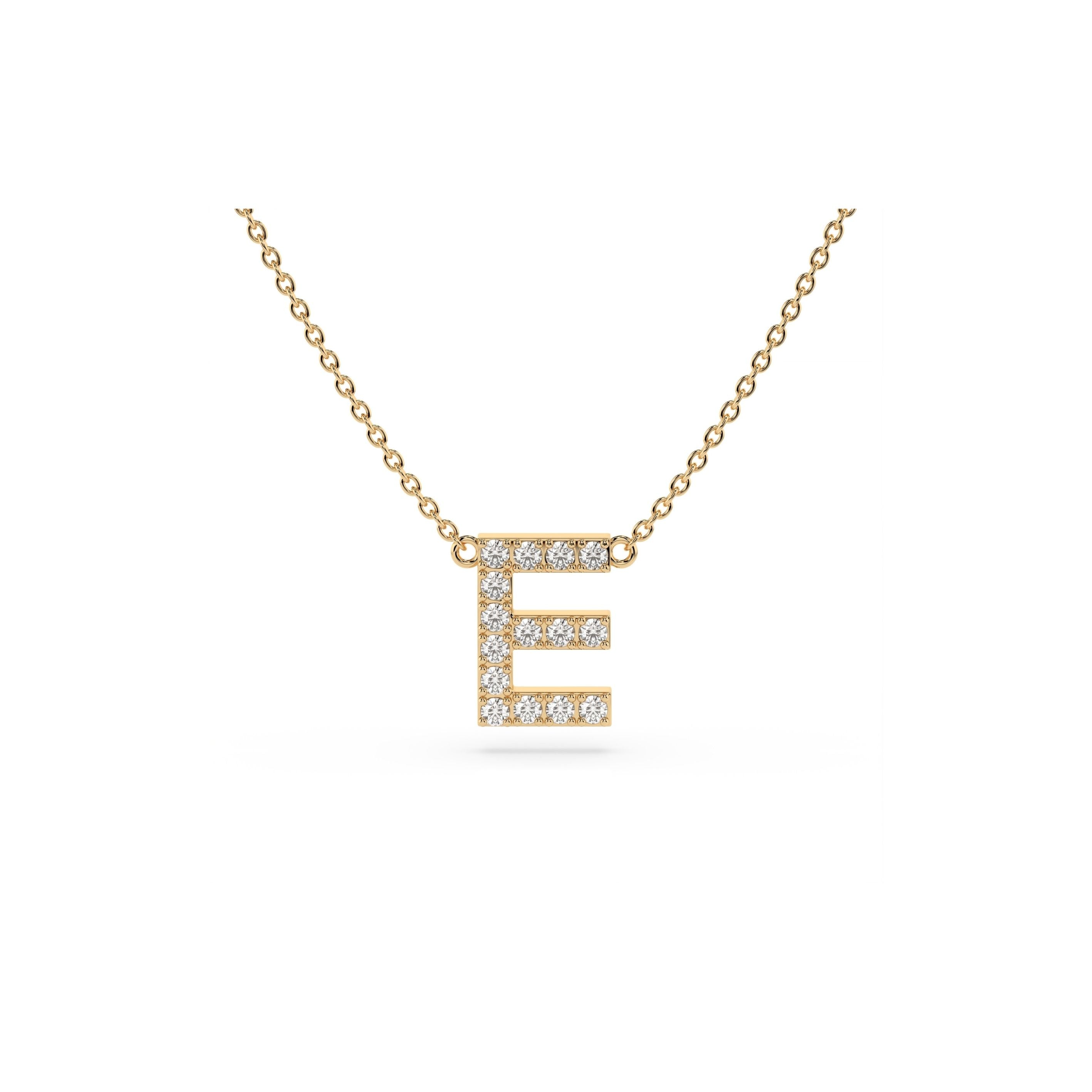 Initial Diamond Necklace in Yellow Gold