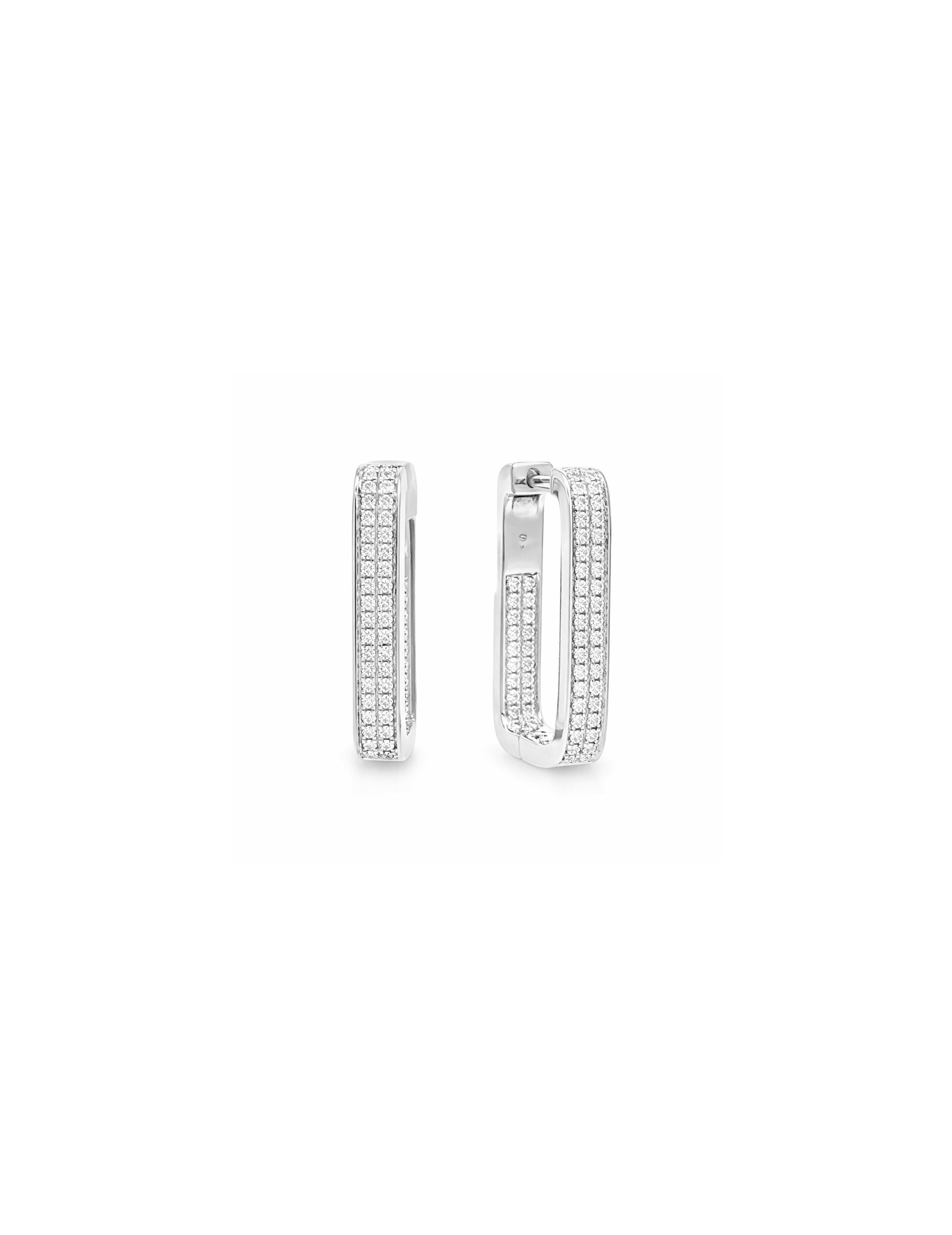 Sculpted Brilliance Square Diamond Earring