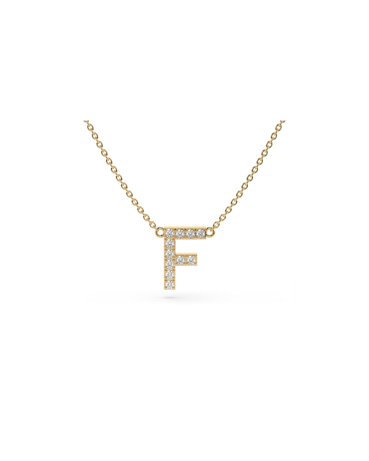 Initial Diamond Necklace in Yellow Gold