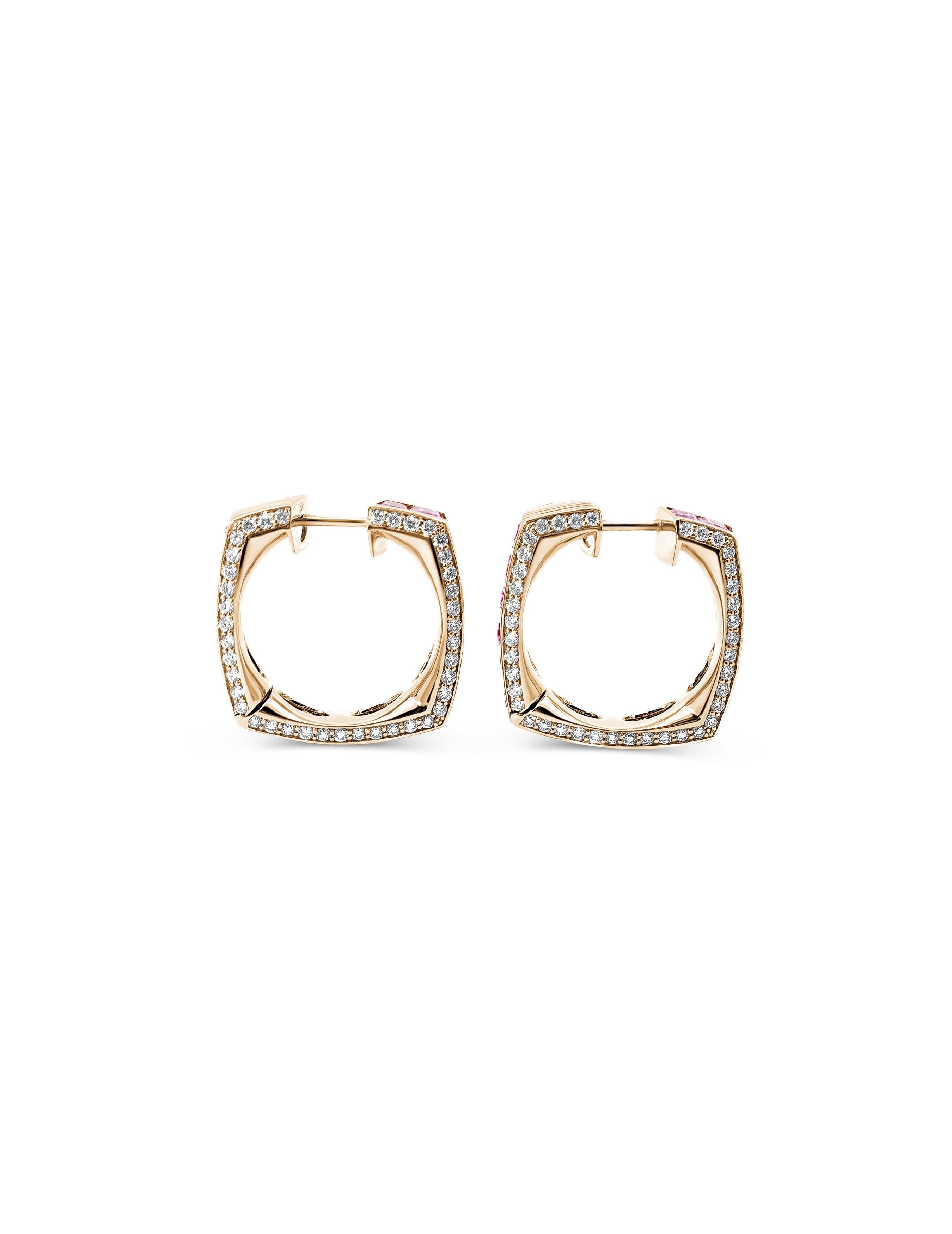 Sculpted Brilliance Pink Sapphire Earring
