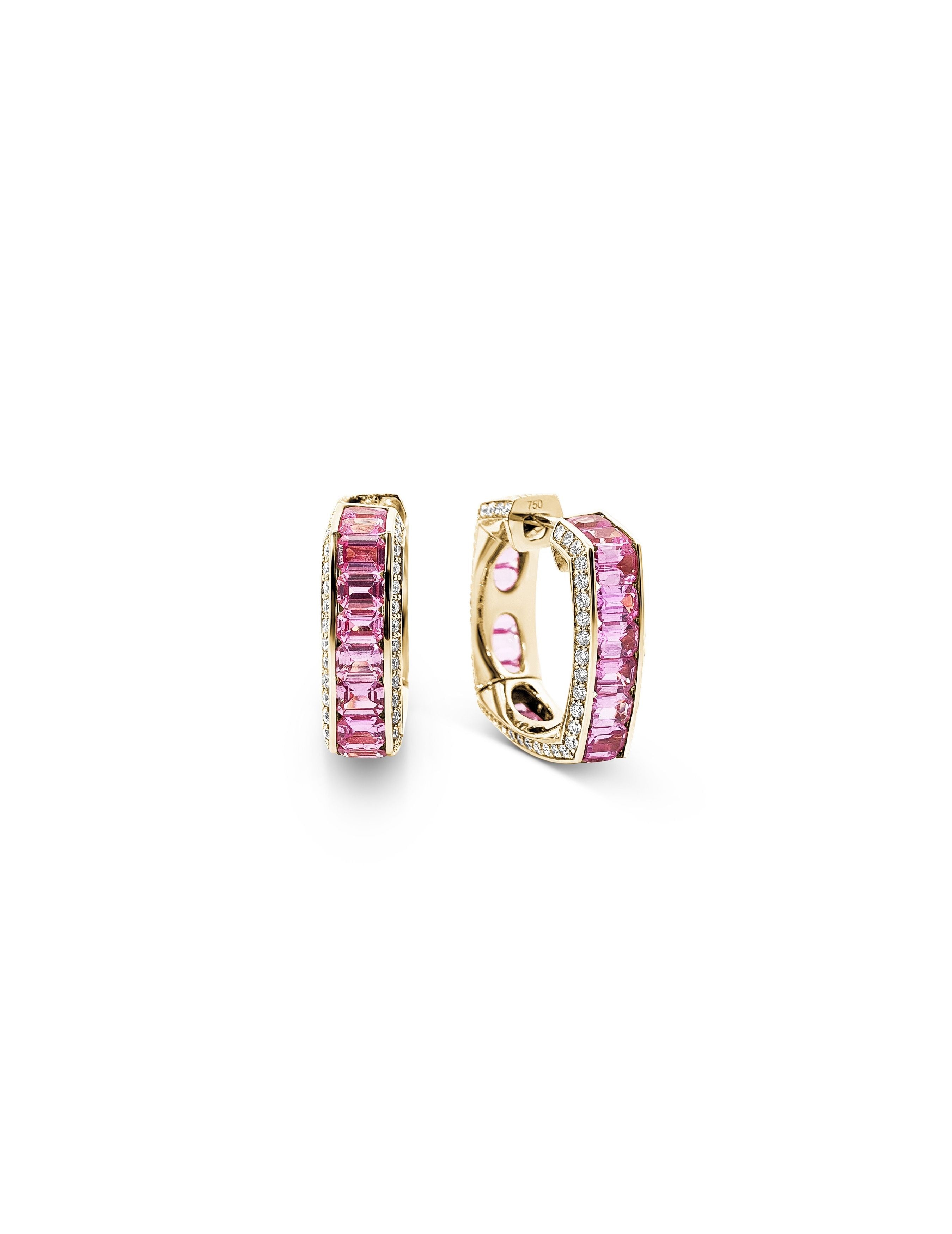 Sculpted Brilliance Pink Sapphire Earring