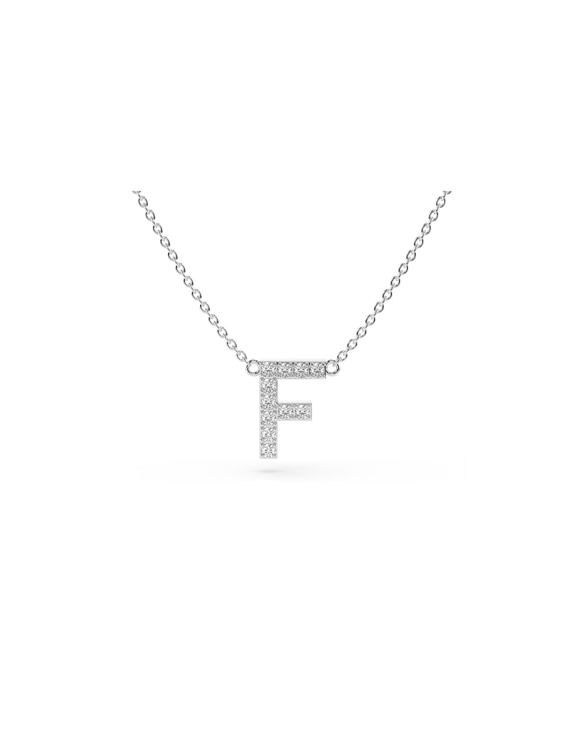 Initial Diamond Necklace in White Gold