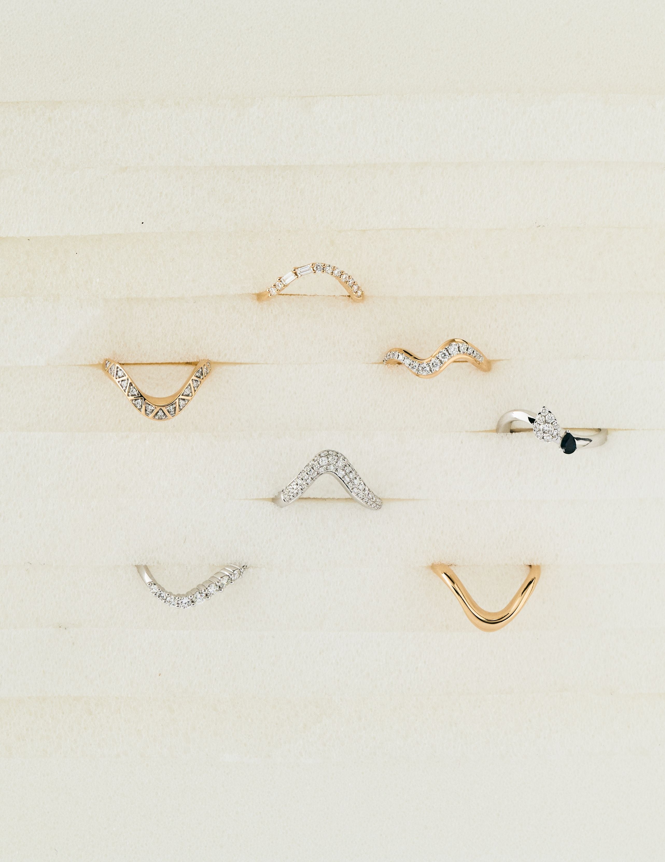 Multicut Diamond Wave Ring