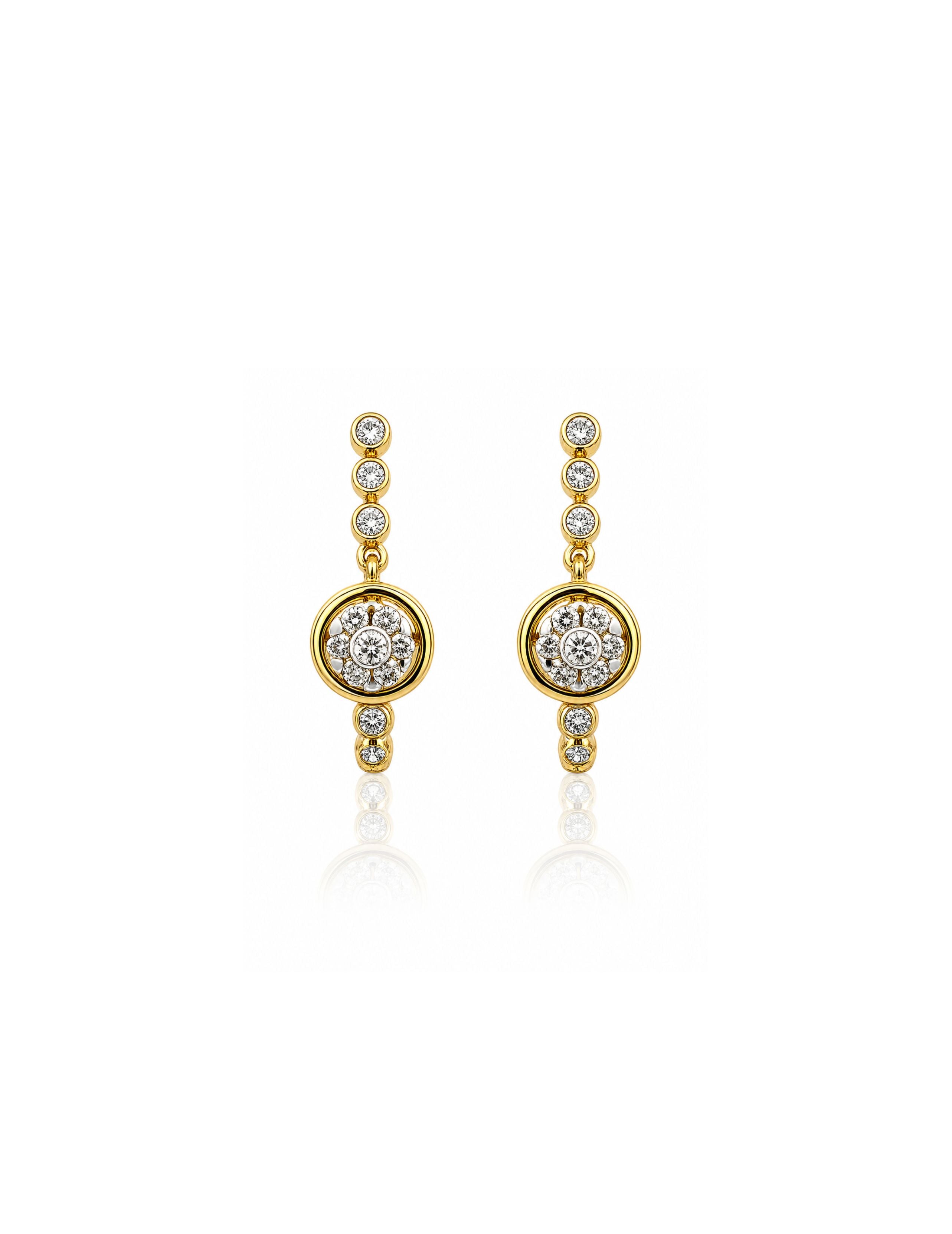 Gold Bead Round Earring