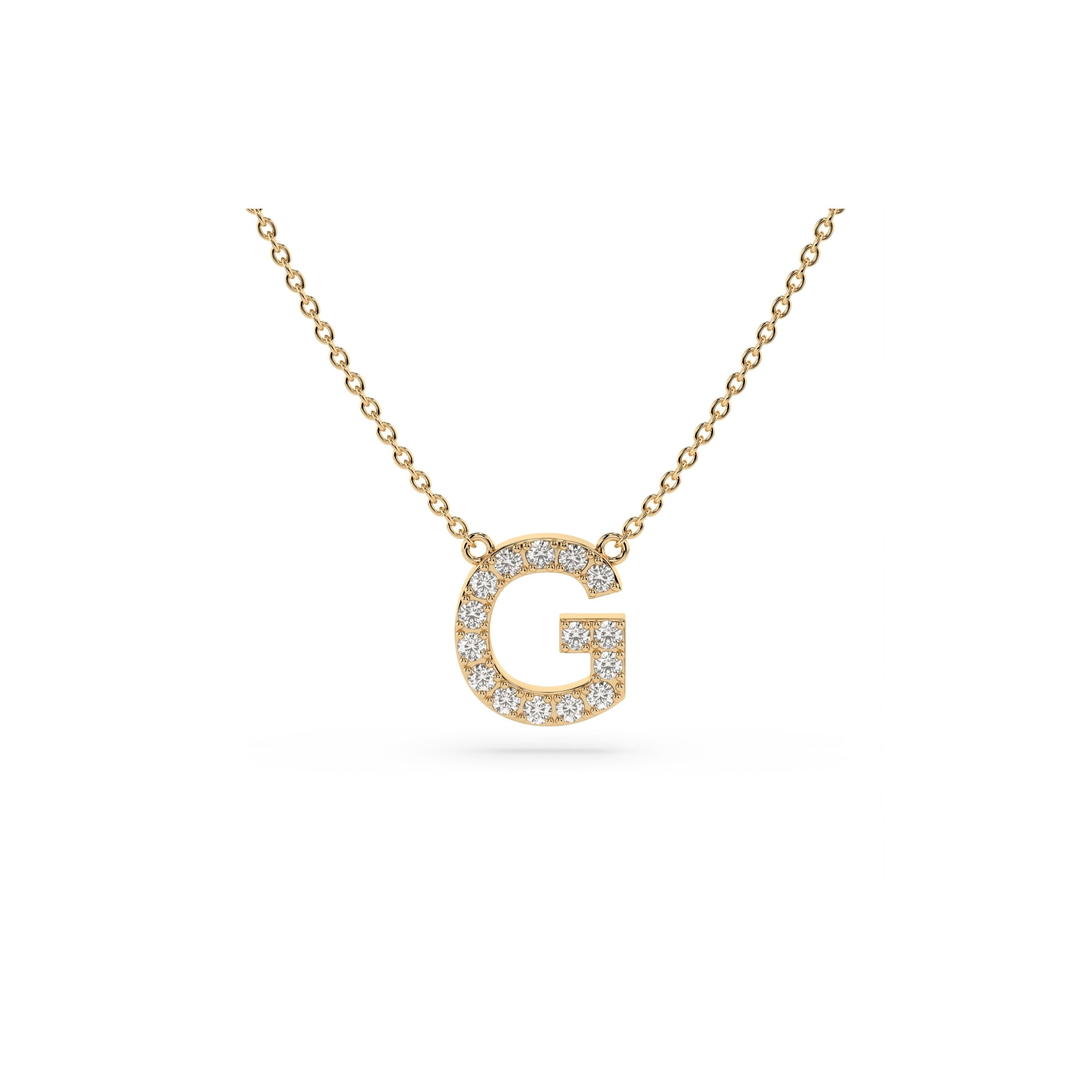 Initial Diamond Necklace in Yellow Gold