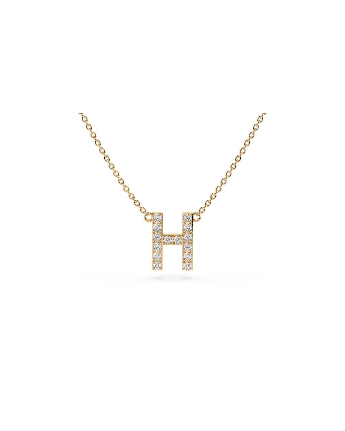 Initial Diamond Necklace in Yellow Gold