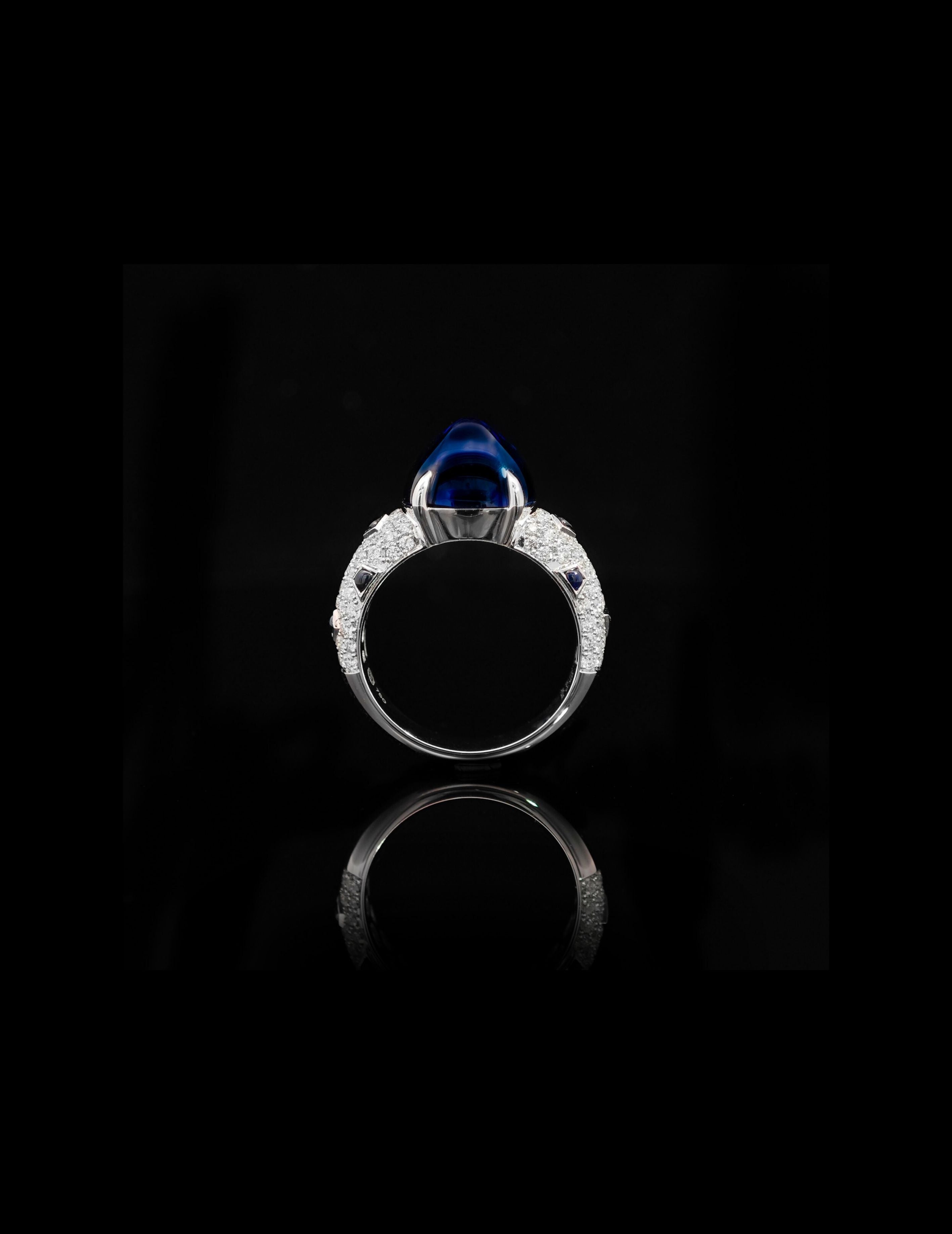 6.70ct Sugarloaf Sapphire Cocktail Ring