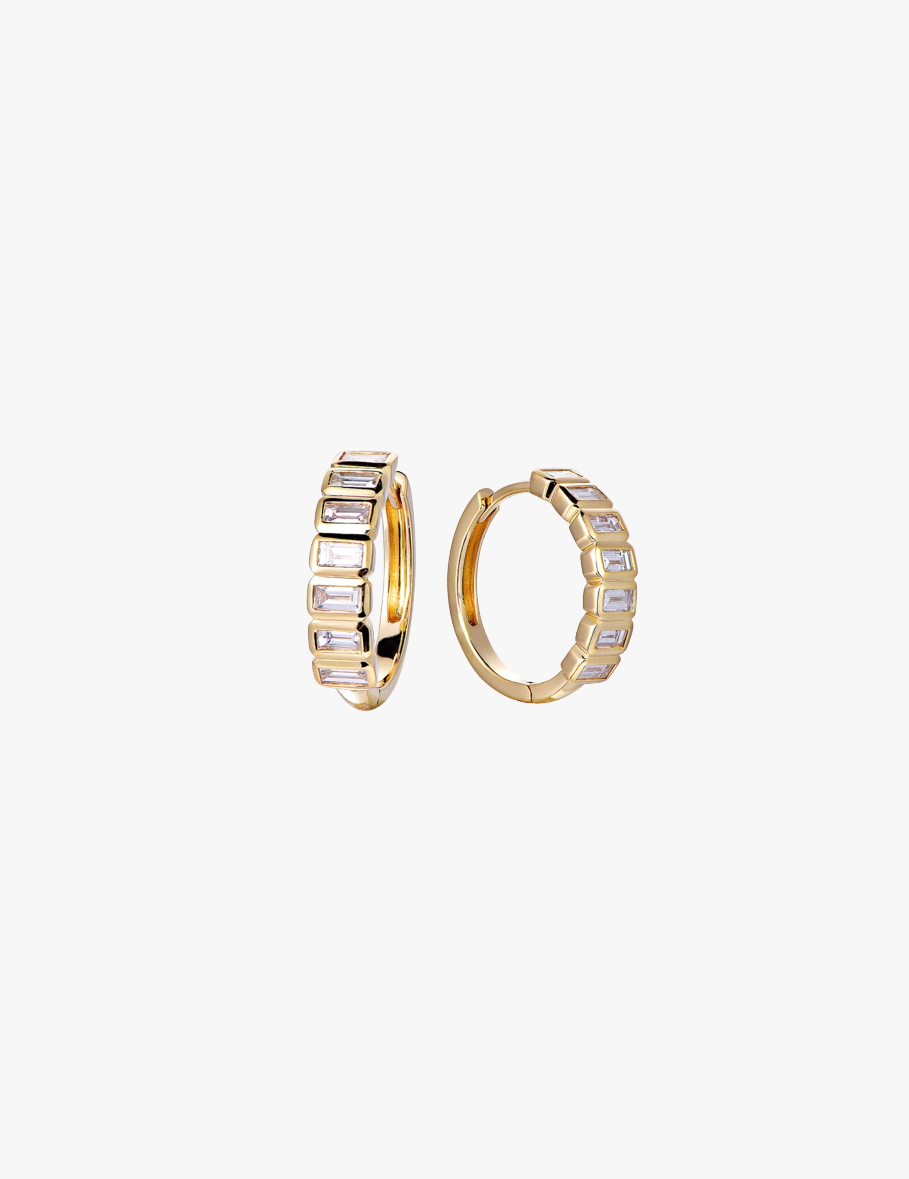 Baguette Diamond Hoop Earring