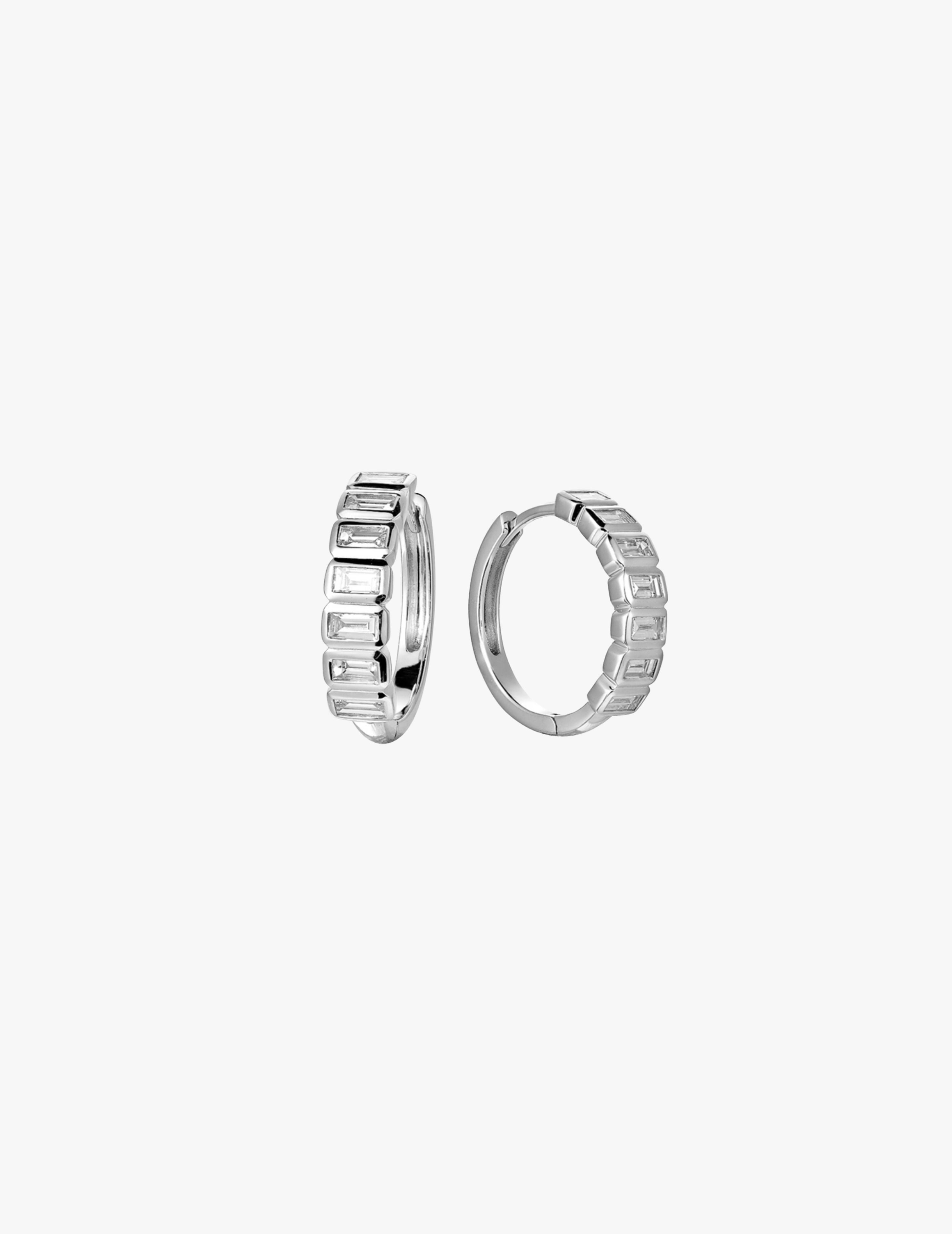 Baguette Diamond Hoop Earring