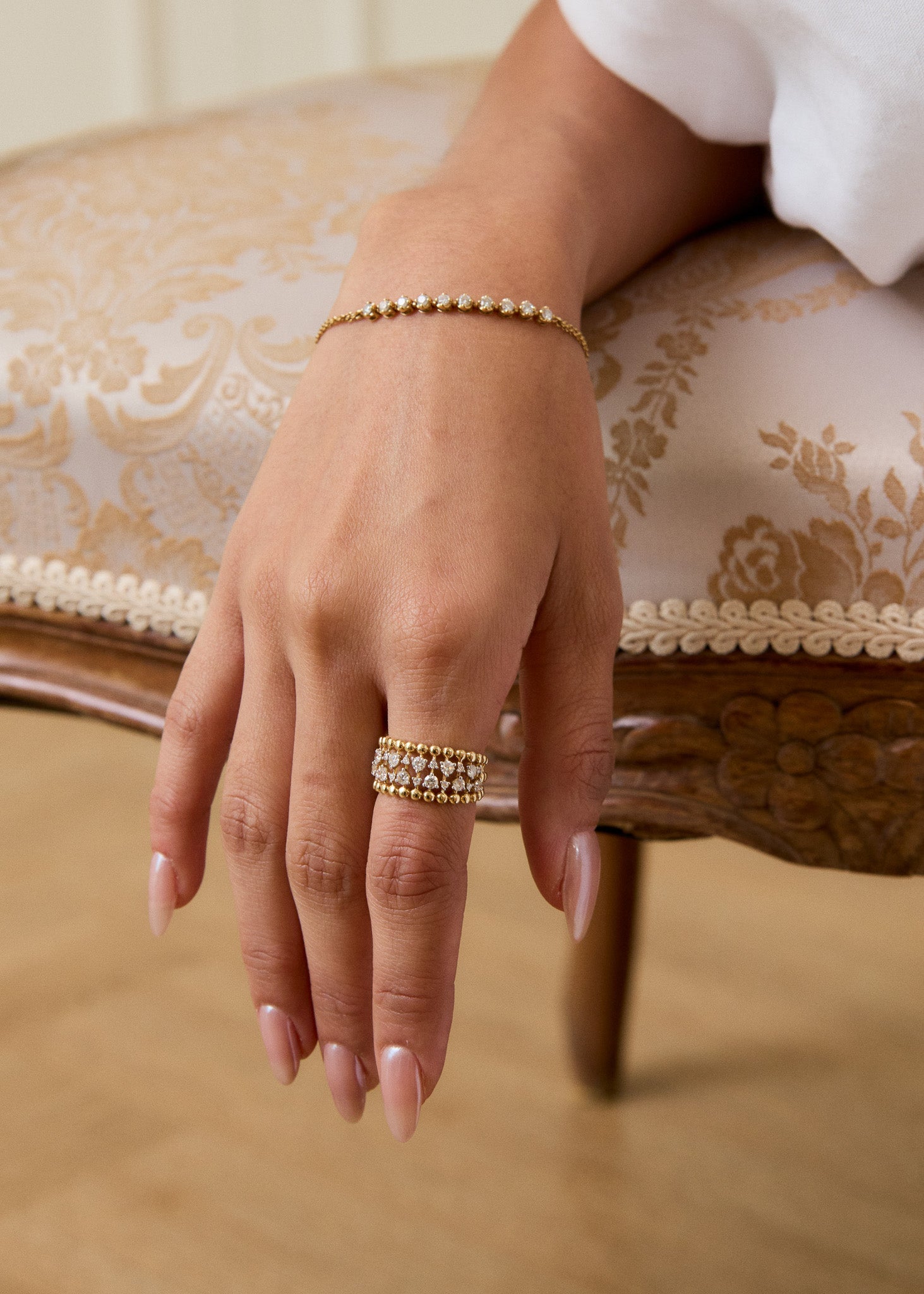 Beaded Diamond Ring
