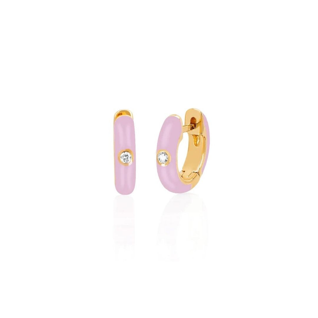 Enamel Diamond Earring